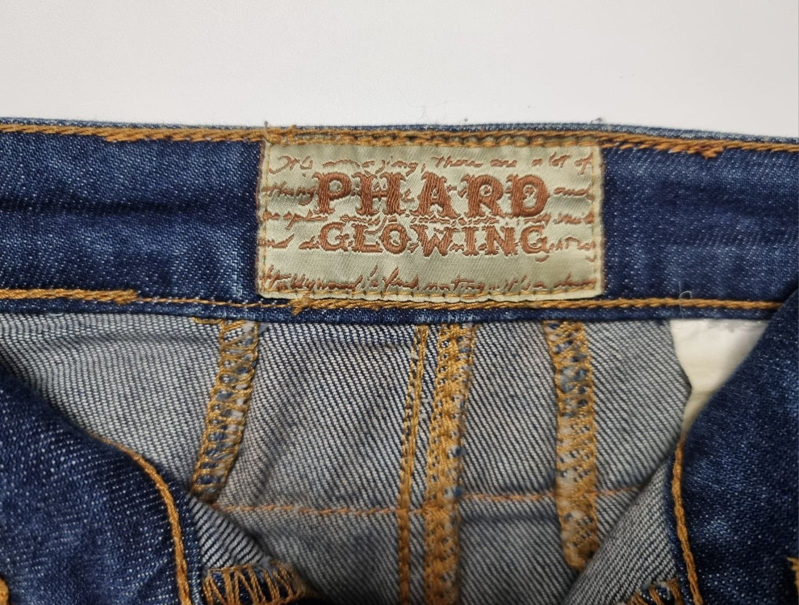 Vintage vintage Phard Glowing jeans leather skirt L country womens Size 29" - 12 Thumbnail