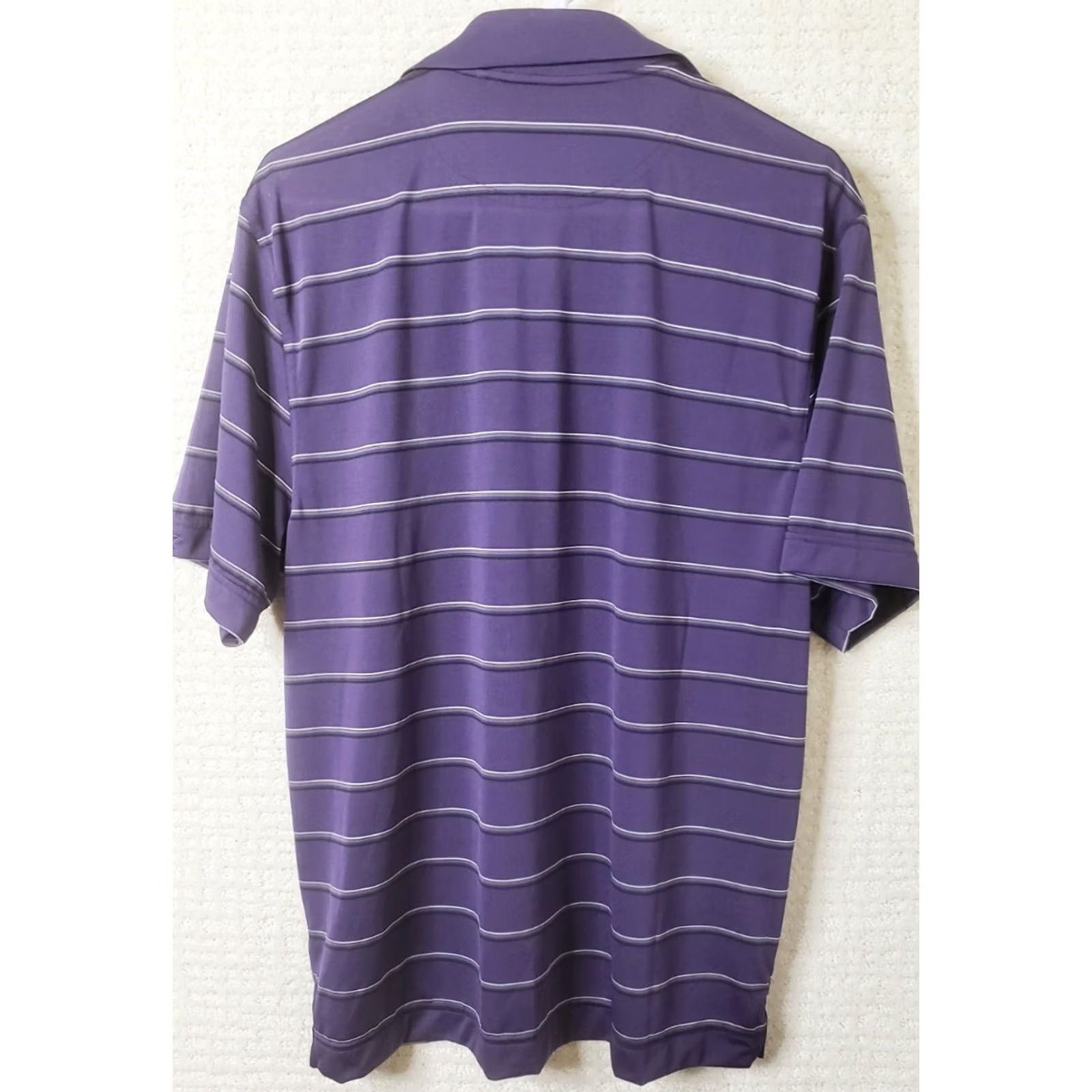 Cutter & Buck Cutter & Buck DryTec GOLF POLO SS SHIRT Mens L Purple Striped SC State Logo Size US L / EU 52-54 / 3 - 6 Thumbnail