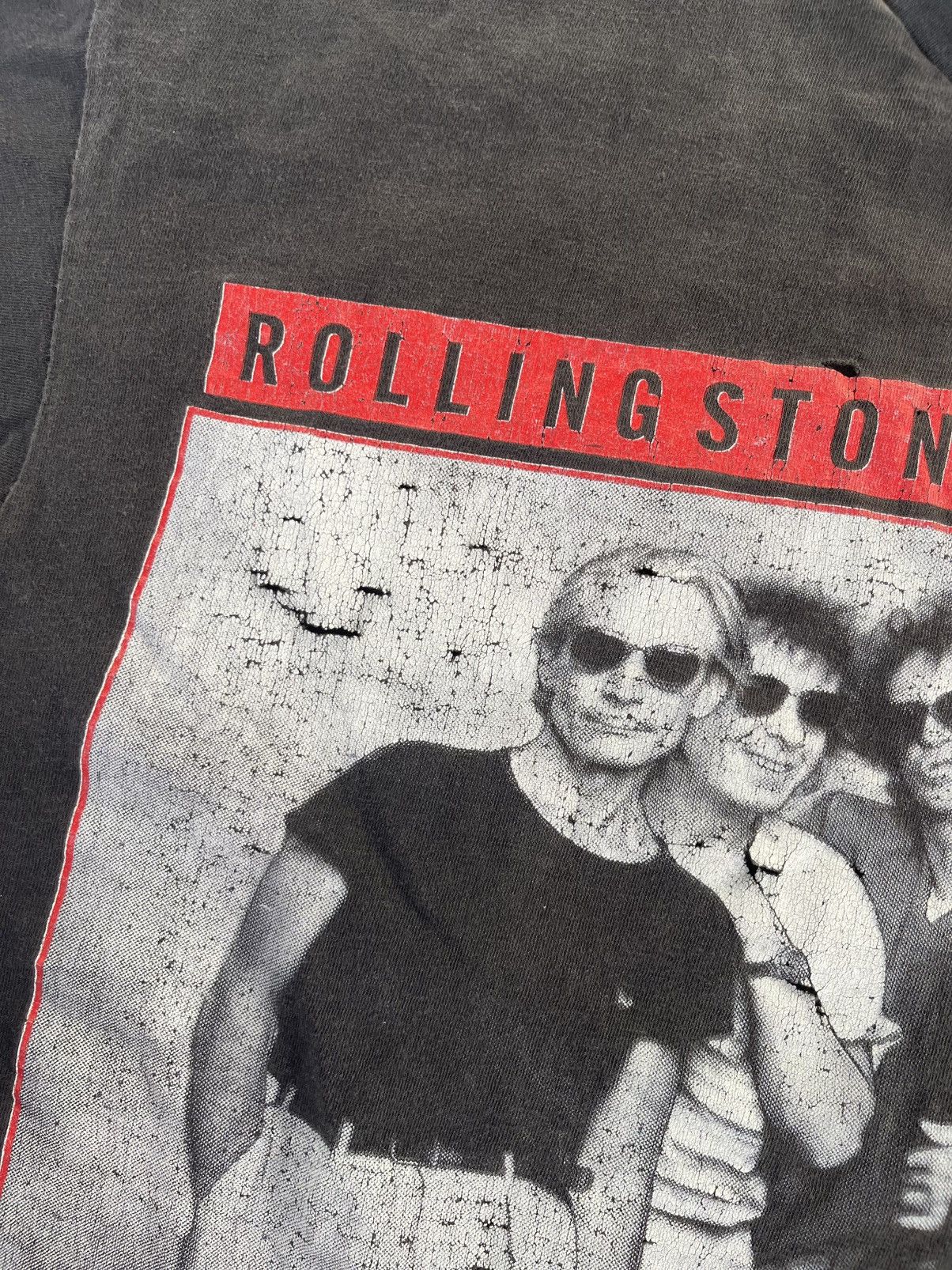 Band Tees Thrashed 1990 Vintage Rolling Stones Distressed Shirt Tee Size US M / EU 48-50 / 2 - 6 Thumbnail
