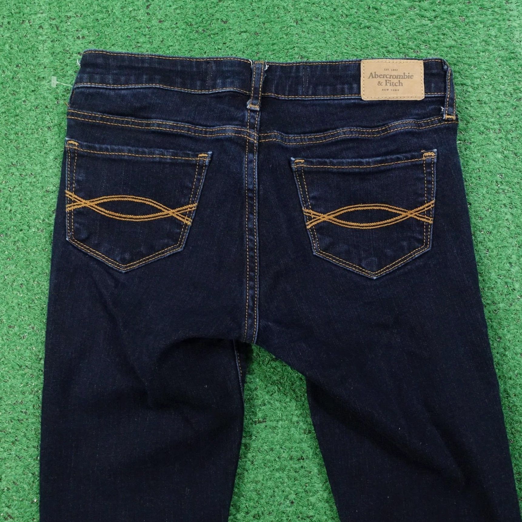 Abercrombie & Fitch Abercrombie & Fitch Jeans Womens 00S Dark Wash A&F Super Skinny Stretch Denim Zip Pocket Embroidered Logo Slim Size 24" / US 00 / IT 34 - 5 Thumbnail