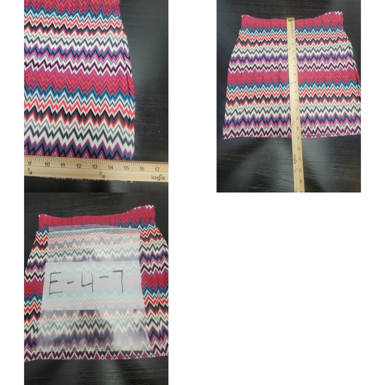 Express Express Skirt Womens XS Multicolored Chevron Knit Bodycon Mini Size 26" / US 2 / IT 38 - 8 Thumbnail