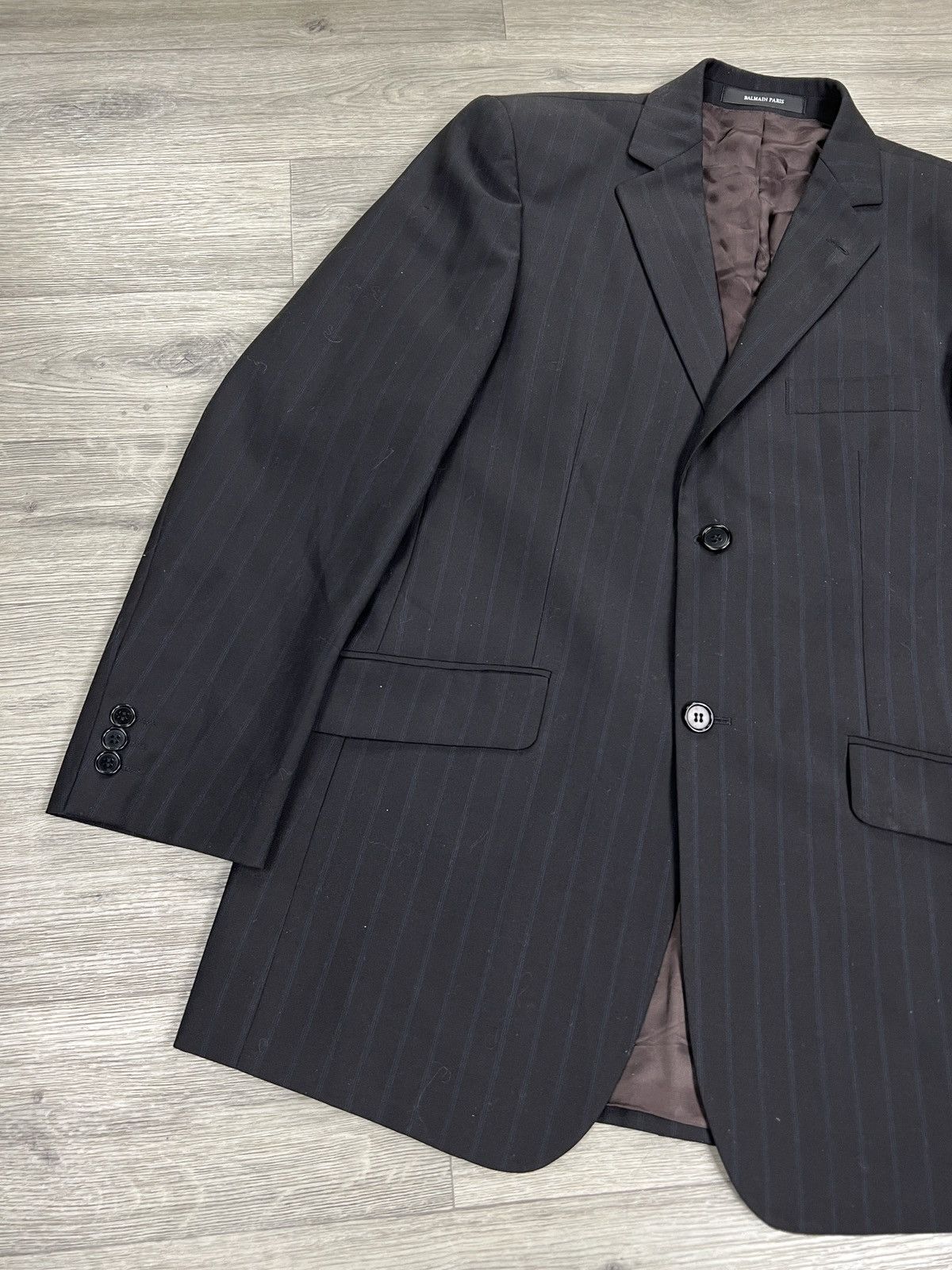 Balmain Vintage Balmain Paris Striped Men suit, Blazer and Pants szM Size 42R - 3 Thumbnail