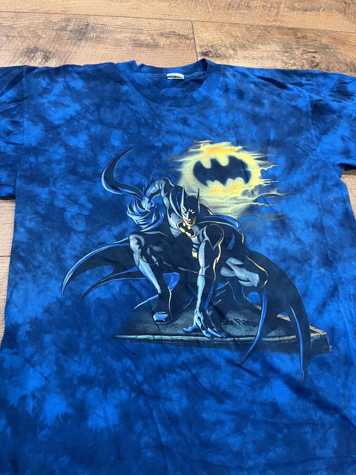 Marvel Comics Vintage 90s Single Stitch Batman Tie-Dye Tee Shirt Blue L Size US L / EU 52-54 / 3 - 2 Thumbnail