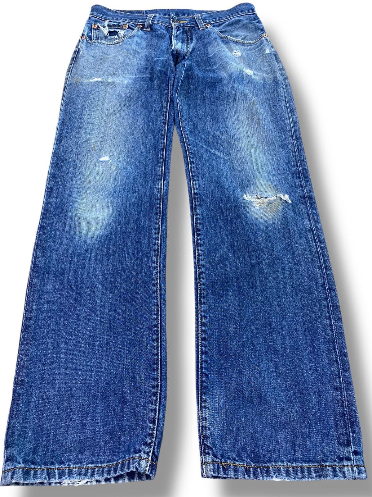 Levi's Levi’s 504 Faded Wash Distressed Style Straight Leg Jeans Size US 32 / EU 48 - 1 Thumbnail