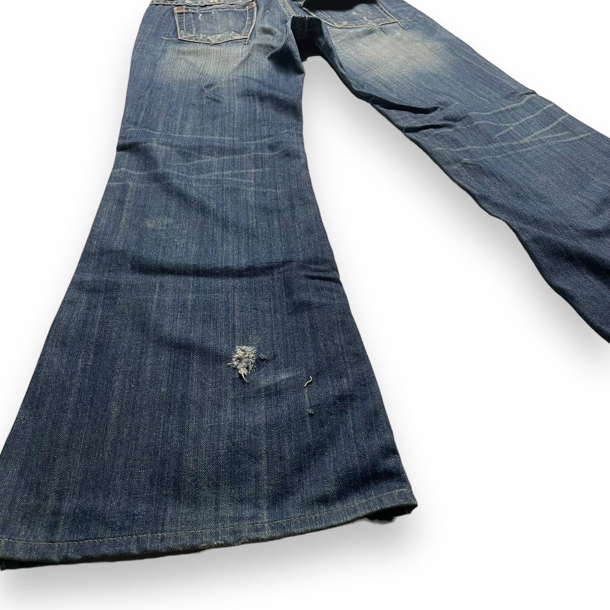 Le Grande Bleu (L.G.B.) SUPER FLARE VINTAGE HOT PEPPER BUTTON FLY DENIM PANTS Size US 32 / EU 48 - 10 Thumbnail