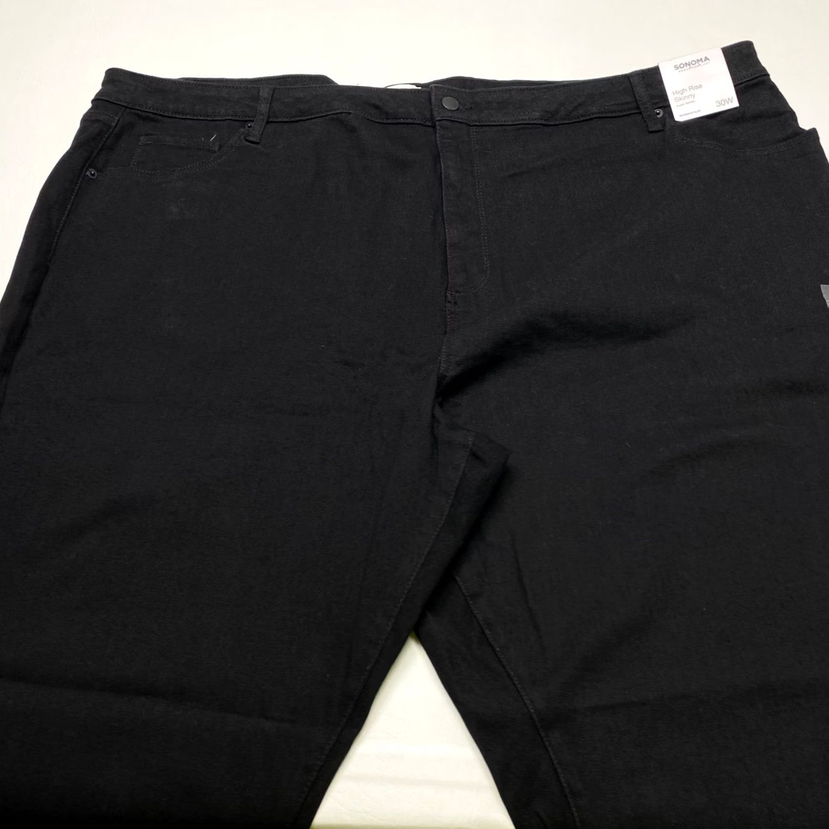 Vintage NWT Sonoma Jeans Skinny High Rise Black SuperStretch 30W Plus Jeans 50x28 Women’s Size 30" / US 8 / IT 44 - 3 Thumbnail