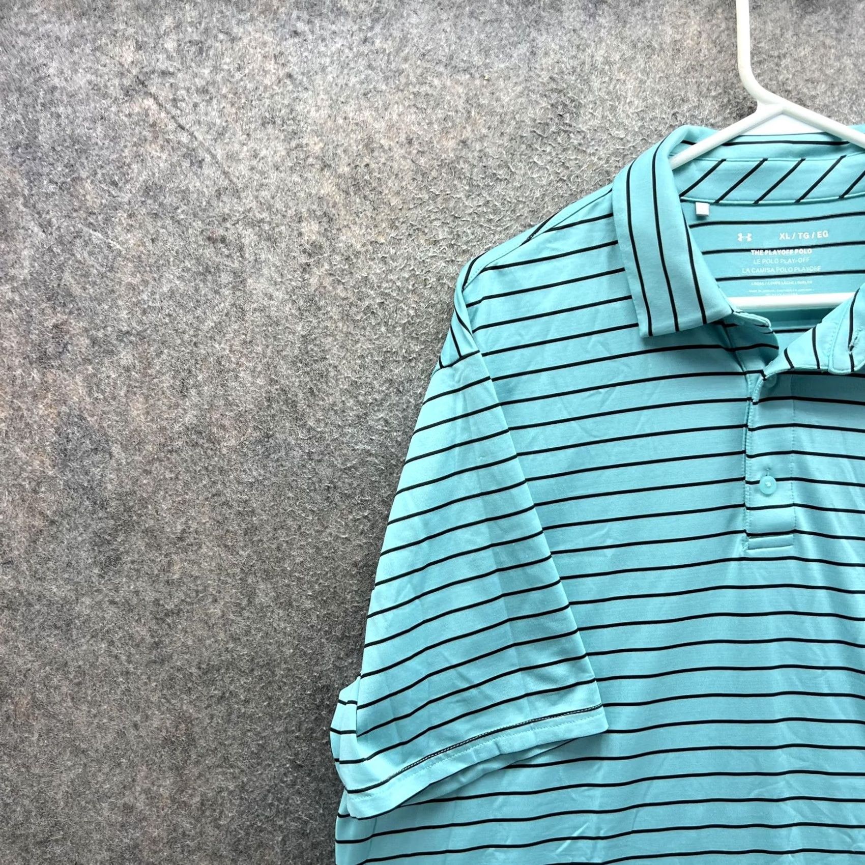 Under Armour Under Armour The Playoff Polo Shirt Mens XL Blue Stripe Golf Loose Fit Stretch Shirt Size US XL / EU 56 / 4 - 3 Thumbnail