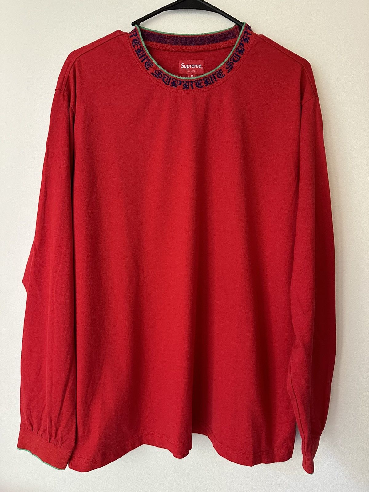 Supreme Supreme Old English Collar Logo L/S Top Tee Size US M / EU 48-50 / 2 - 1 Thumbnail