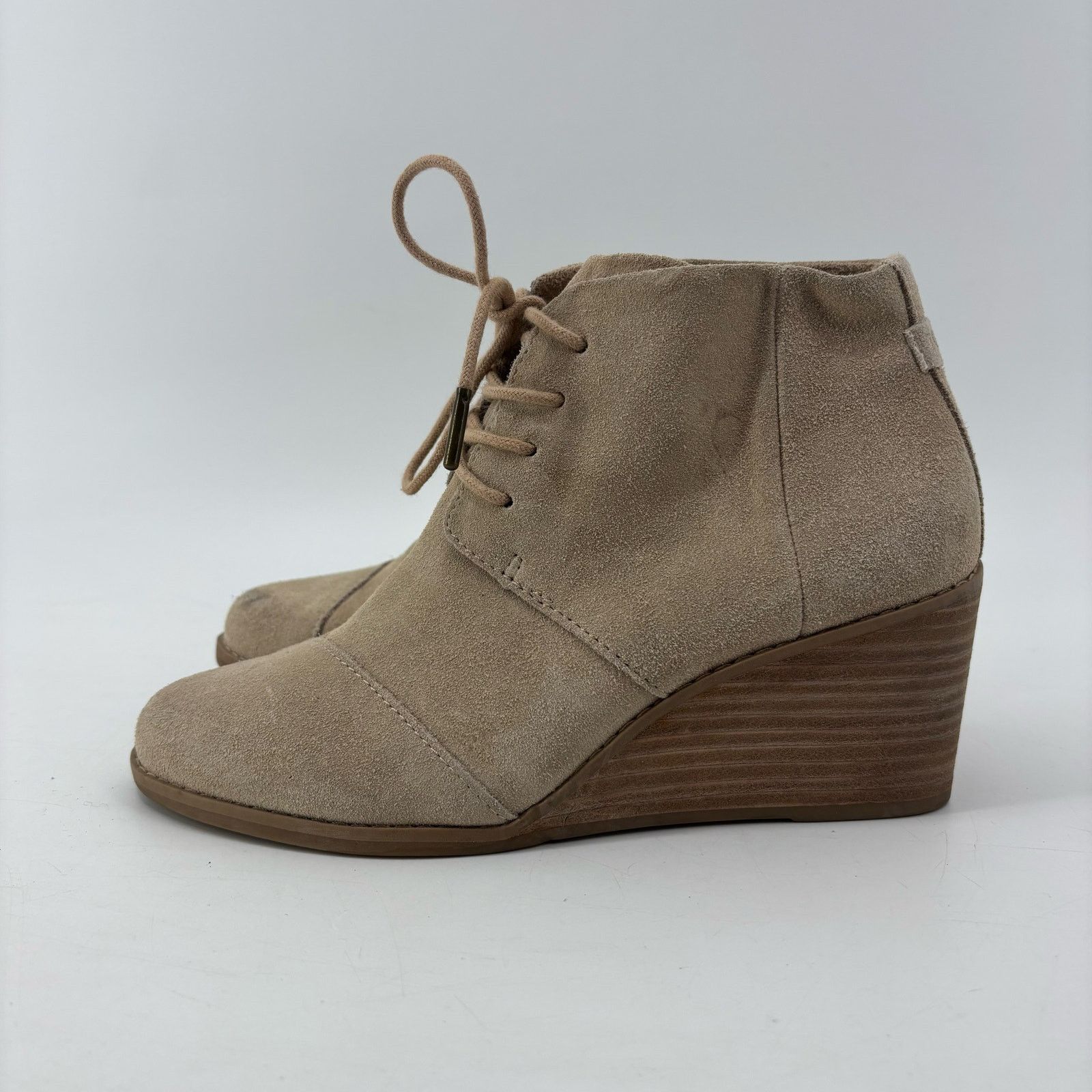 Toms Toms Hyde Suede Womens Size 6.5 Tan Wedge Bootie Ankle Boot Size US 6.5 / IT 36.5 - 11 Thumbnail