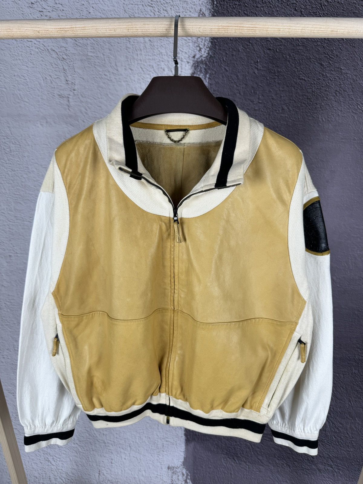 GF Ferre Gianfranco Ferre leather canvas made in Italy jacket rare Size US M / EU 48-50 / 2 - 3 Thumbnail