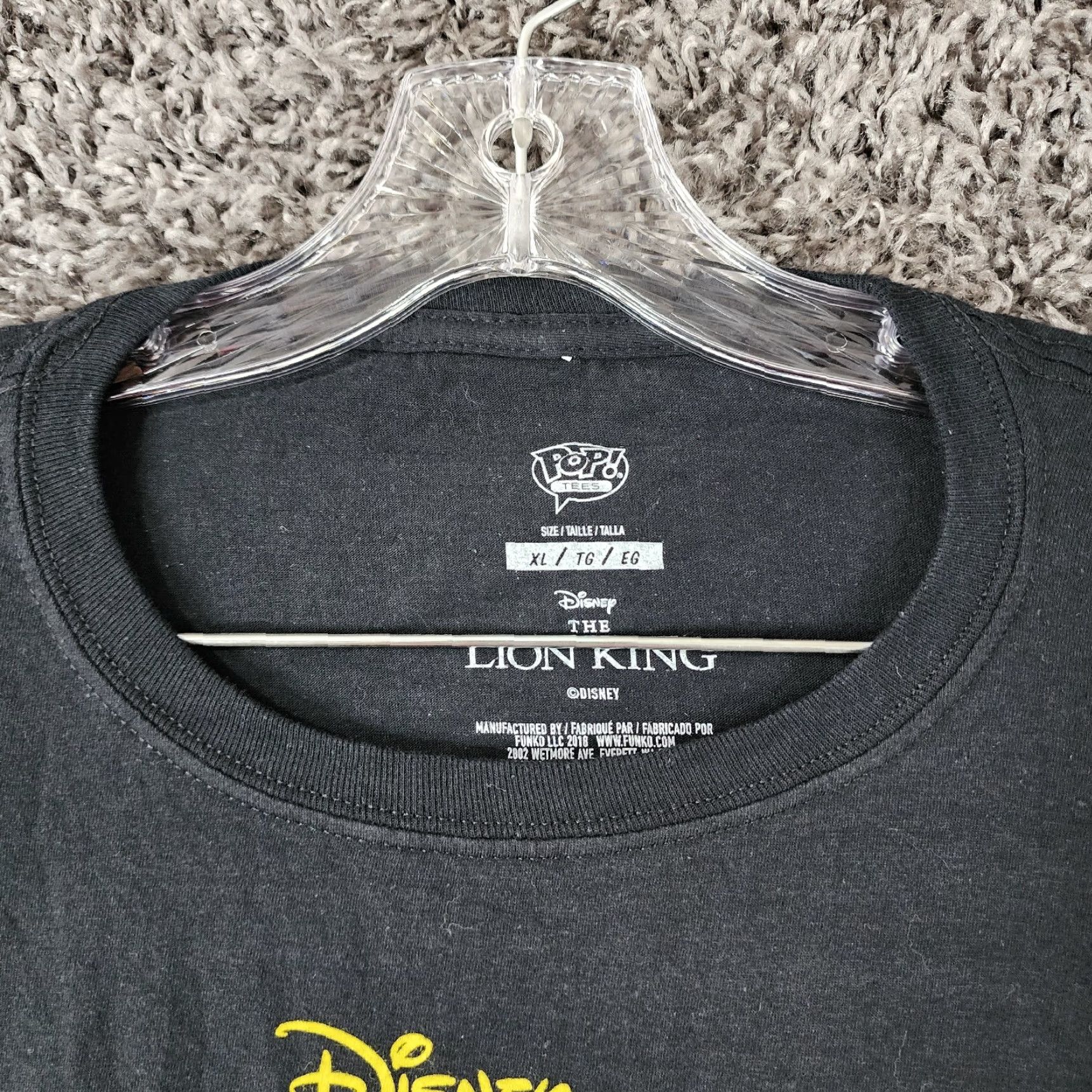 Vintage VINTAGE Pop Tees Lion King Mufasa T-Shirt Men Adult XL Short Sleeve Black Graphic 90s Size US 36 / EU 52 - 4 Thumbnail