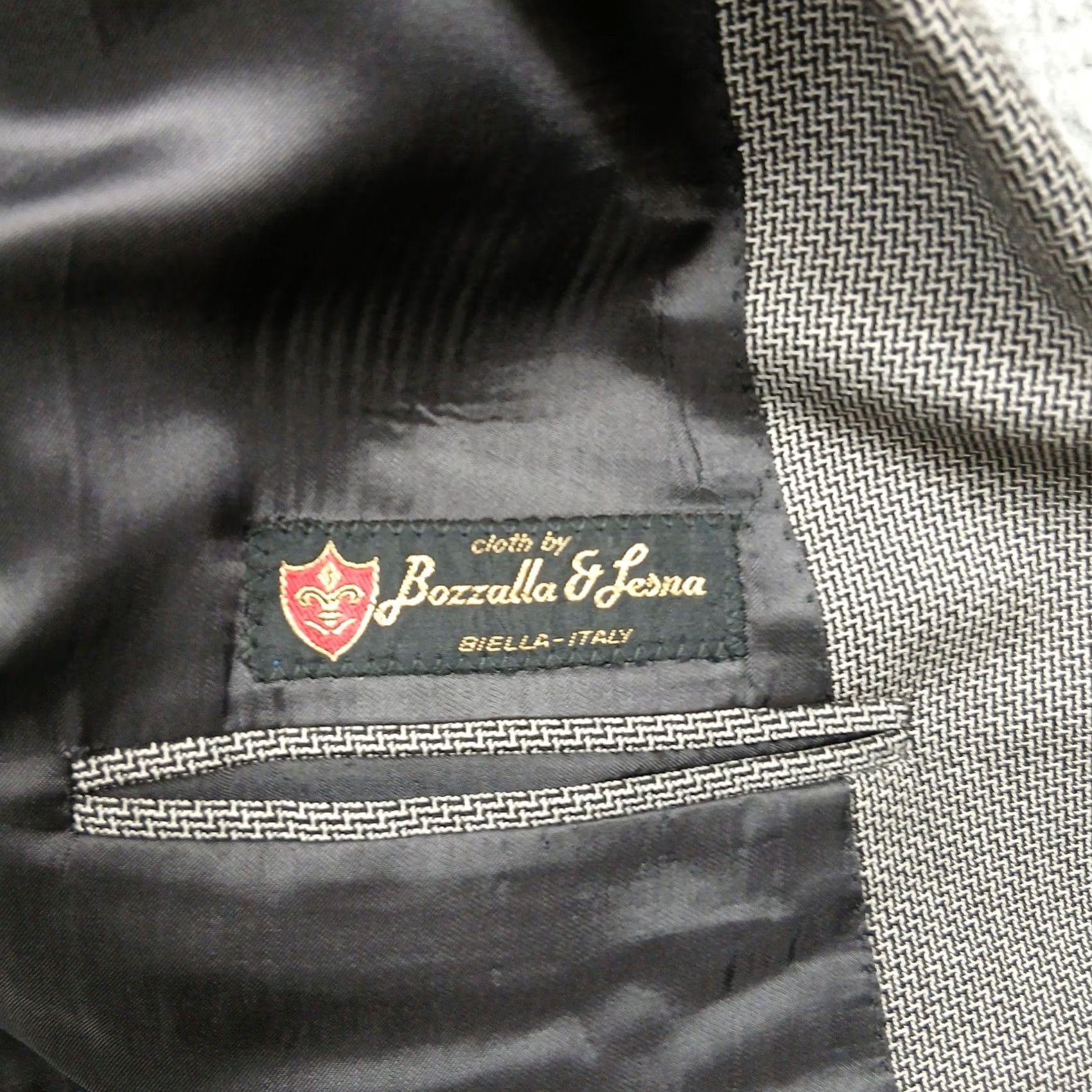 Vintage VINTAGE Bozzalla & Lesna Blazer Wool Blend Double Breasted Gray 52R Men Jacket Italy Tweed Herringbone Size 52R - 3 Thumbnail