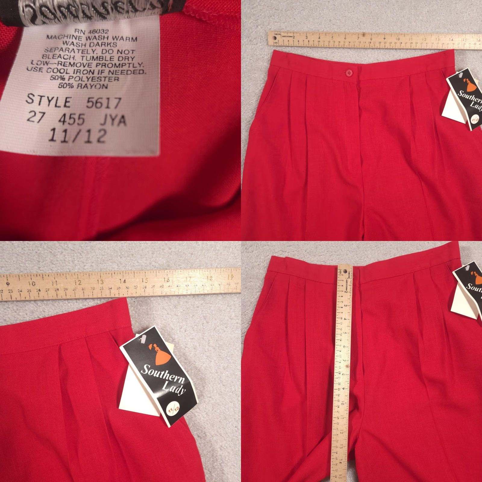 Vintage VINTAGE Southern Lady Shorts Womens 11/12 Red Pleated Bermuda Made USA 90s Size 32" / US 10 / IT 46 - 8 Thumbnail