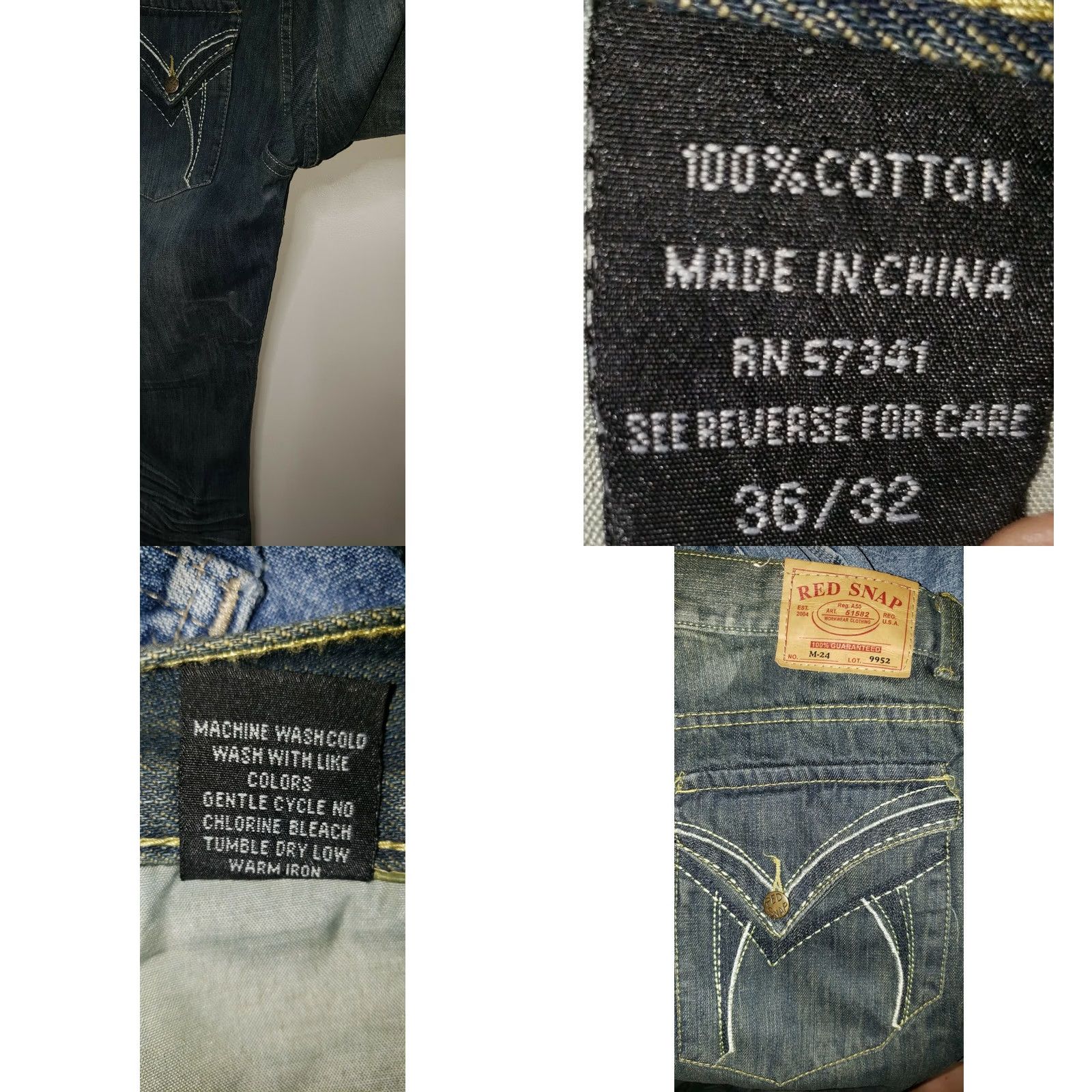J Brand Red Snap Jeans Distressed Embroidered 5-Pocket Relaxed Straight Size 36 x 32 Blue Denim Men Jeans Size US 36 / EU 52 - 8 Thumbnail