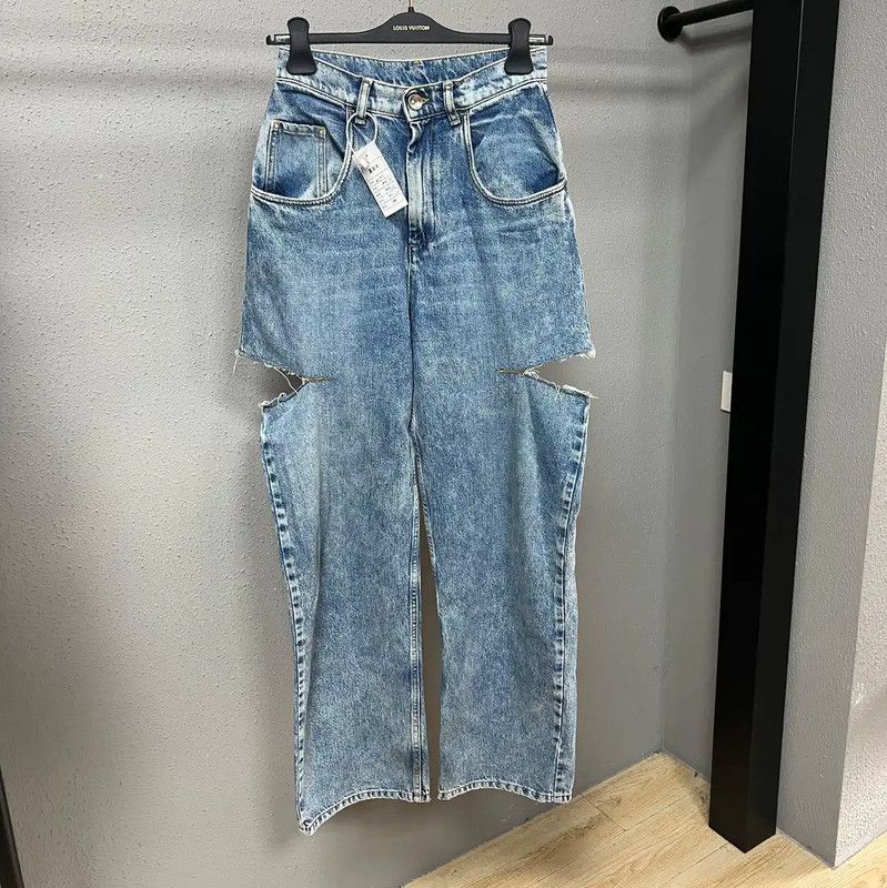Maison Margiela Maison Margiela Blue Cutout Denim Pants 0089 Size 29" - 1 Thumbnail