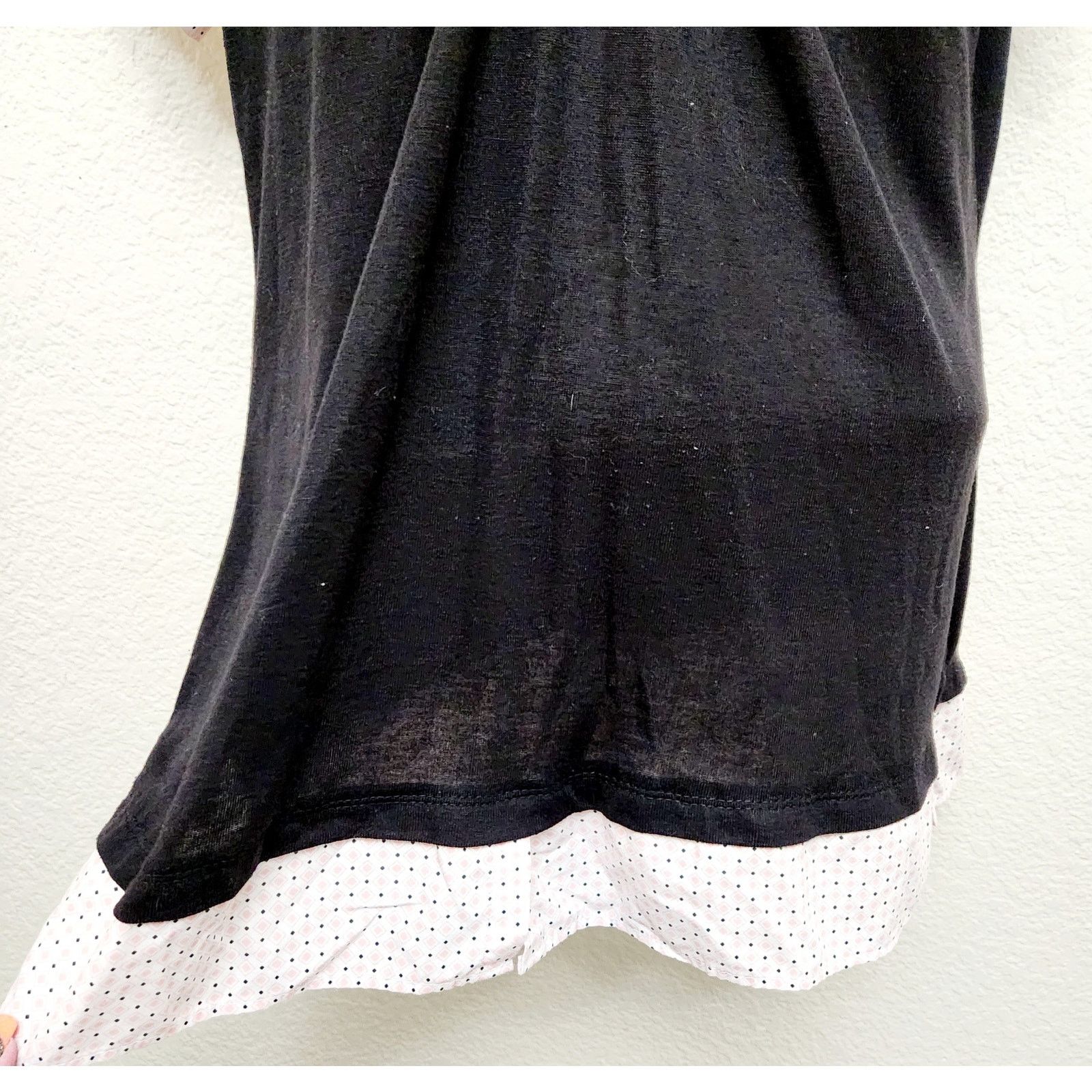 Other Paris Blues Black Pink Polka Dot Layered Collard Top 1X Plus Size XXL / US 16-18 / IT 52-54 - 2 Thumbnail