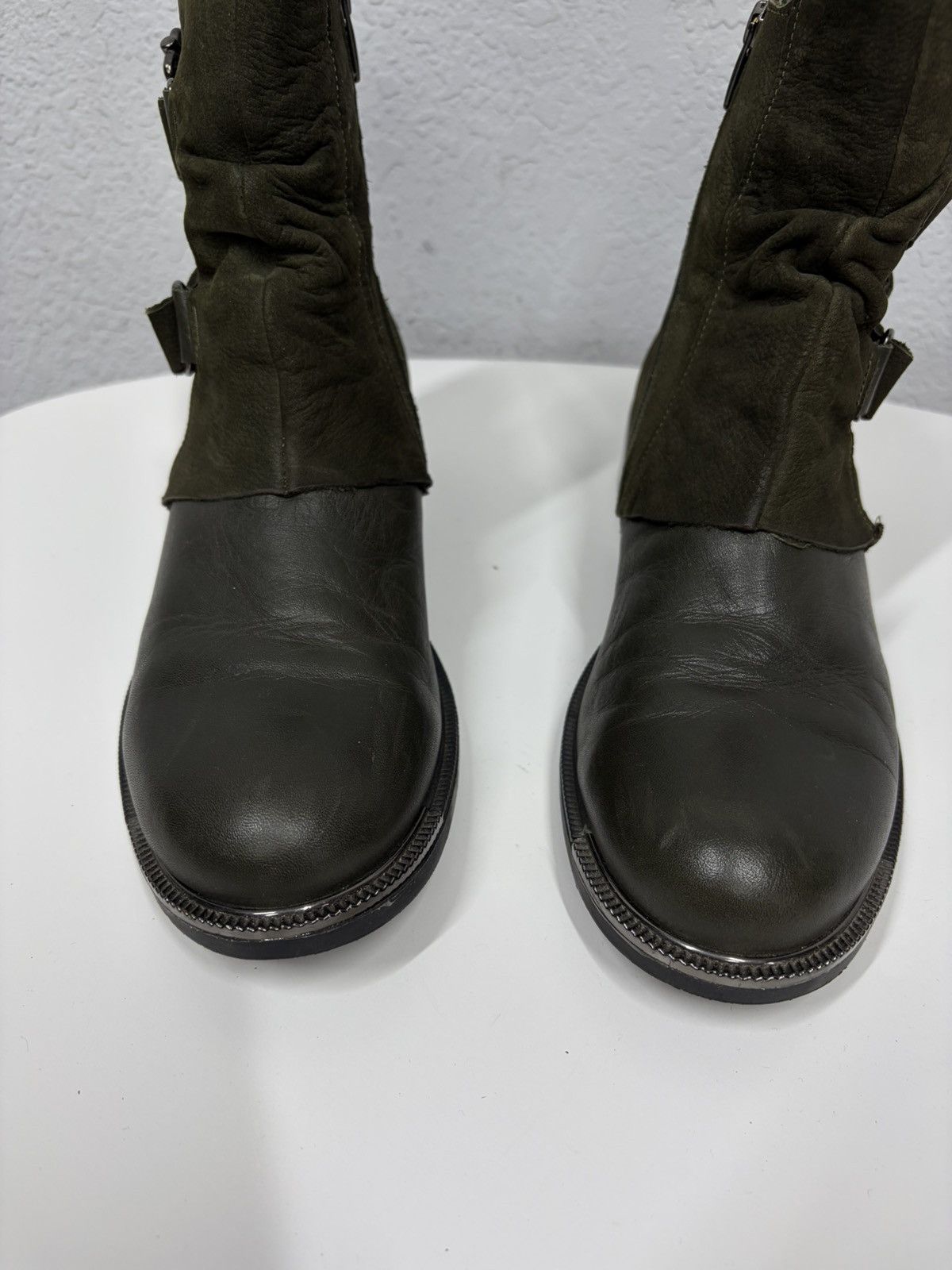 If Six Was Nine Vintage Italian AS98 Rick Owens Style Leather Biker Boots Size US 8 / EU 41 - 11 Thumbnail