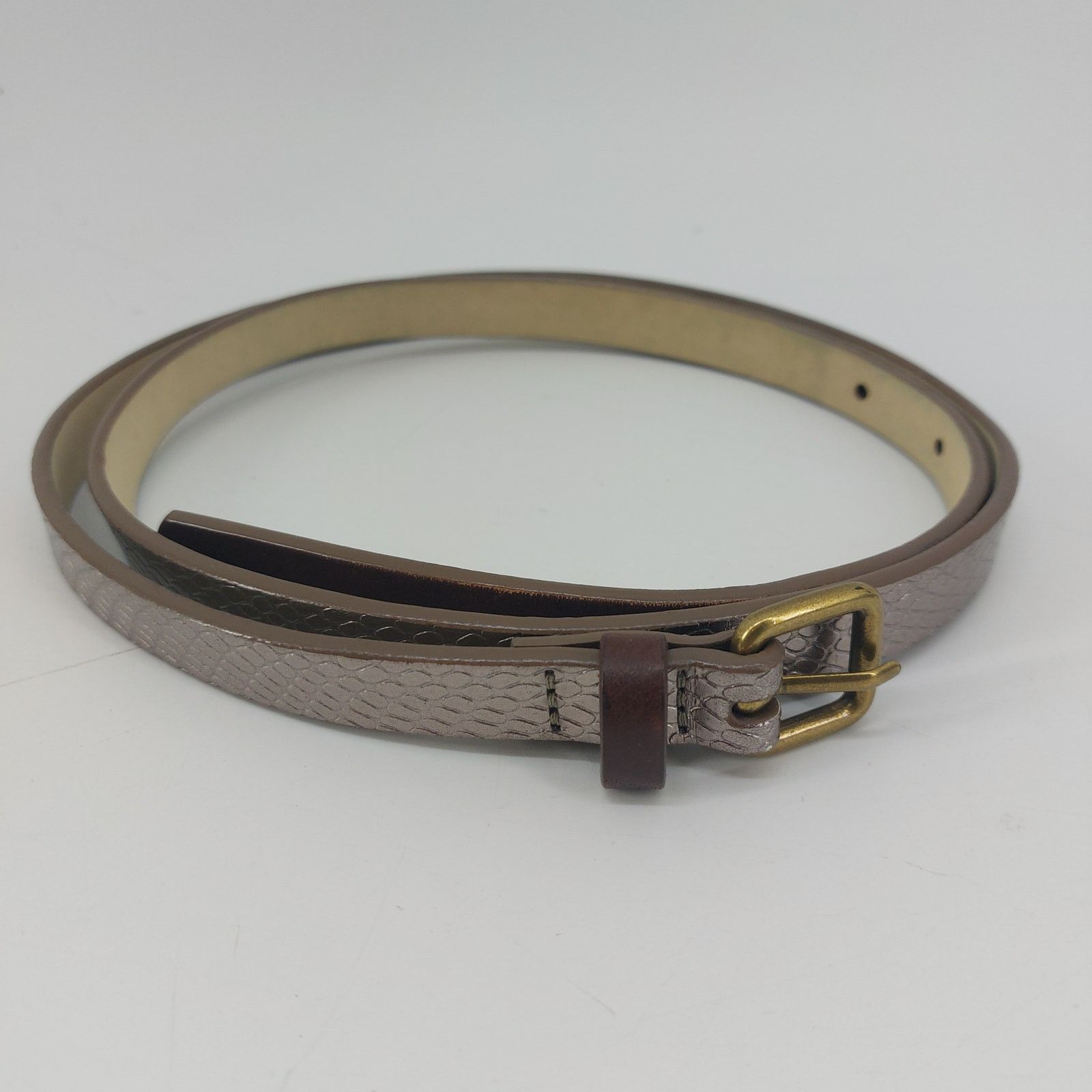J.Crew J. Crew Factory Metallic Skinny Belt Fashion Glam Preppy S Size ONE SIZE - 2 Thumbnail