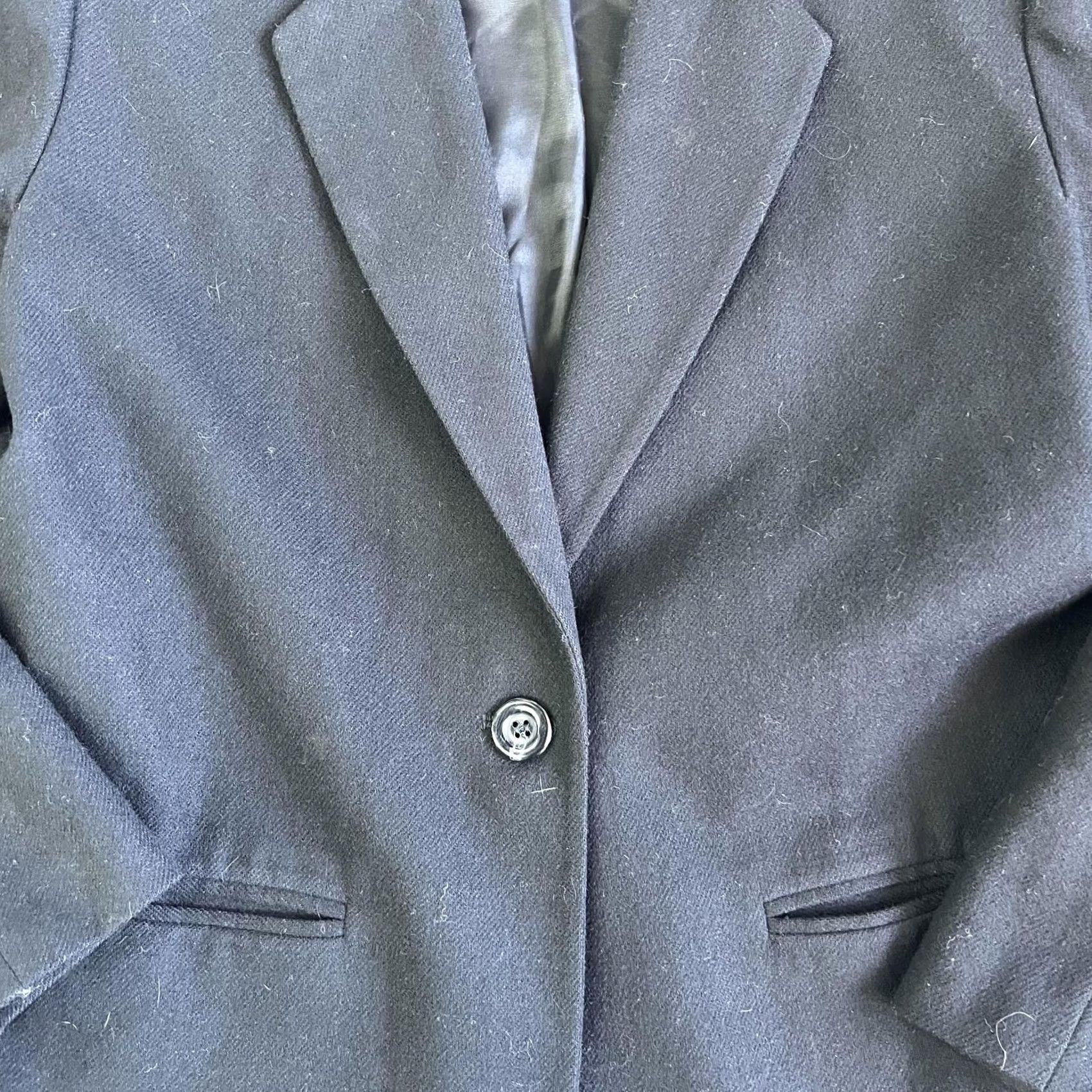 Vintage Sag Harbor Blazer Womens 14 Black Wool Single-Breasted Lined Notch Lapel Career Jacket Size XL / US 12-14 / IT 48-50 - 2 Thumbnail