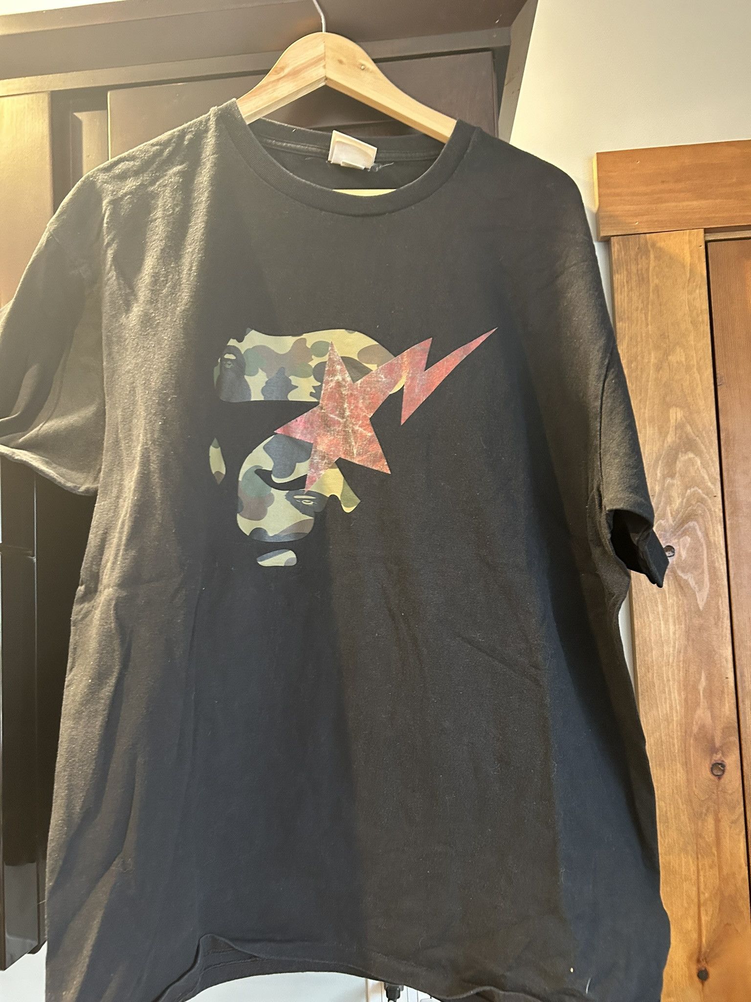 Bape 1st Camo Ape Face Red Star
