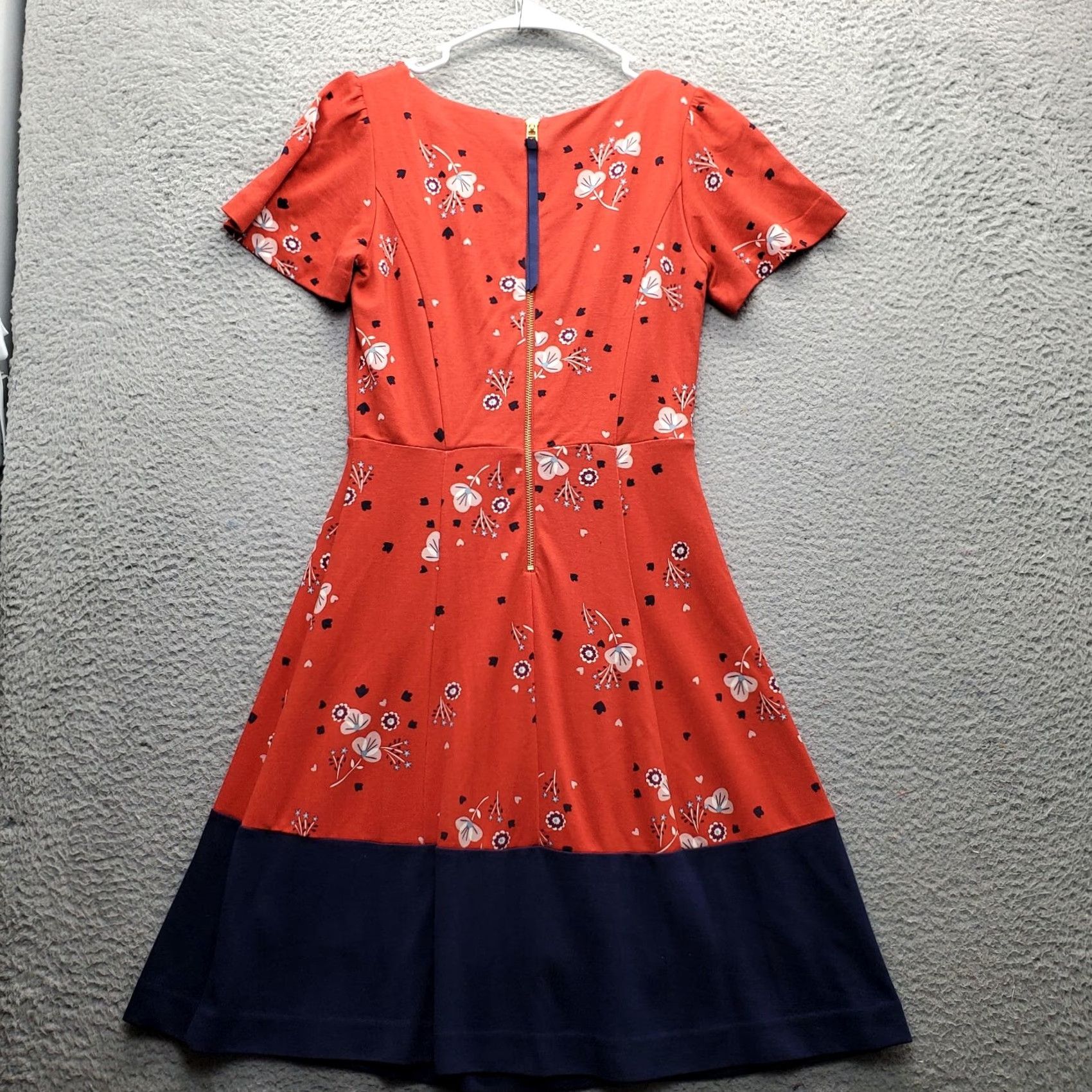 Boden Boden Womens Size 2P Multicolor Floral A-Line Dress Short Sleeve Round Neck Back Zip Size 26" / US 2 / IT 38 - 2 Thumbnail