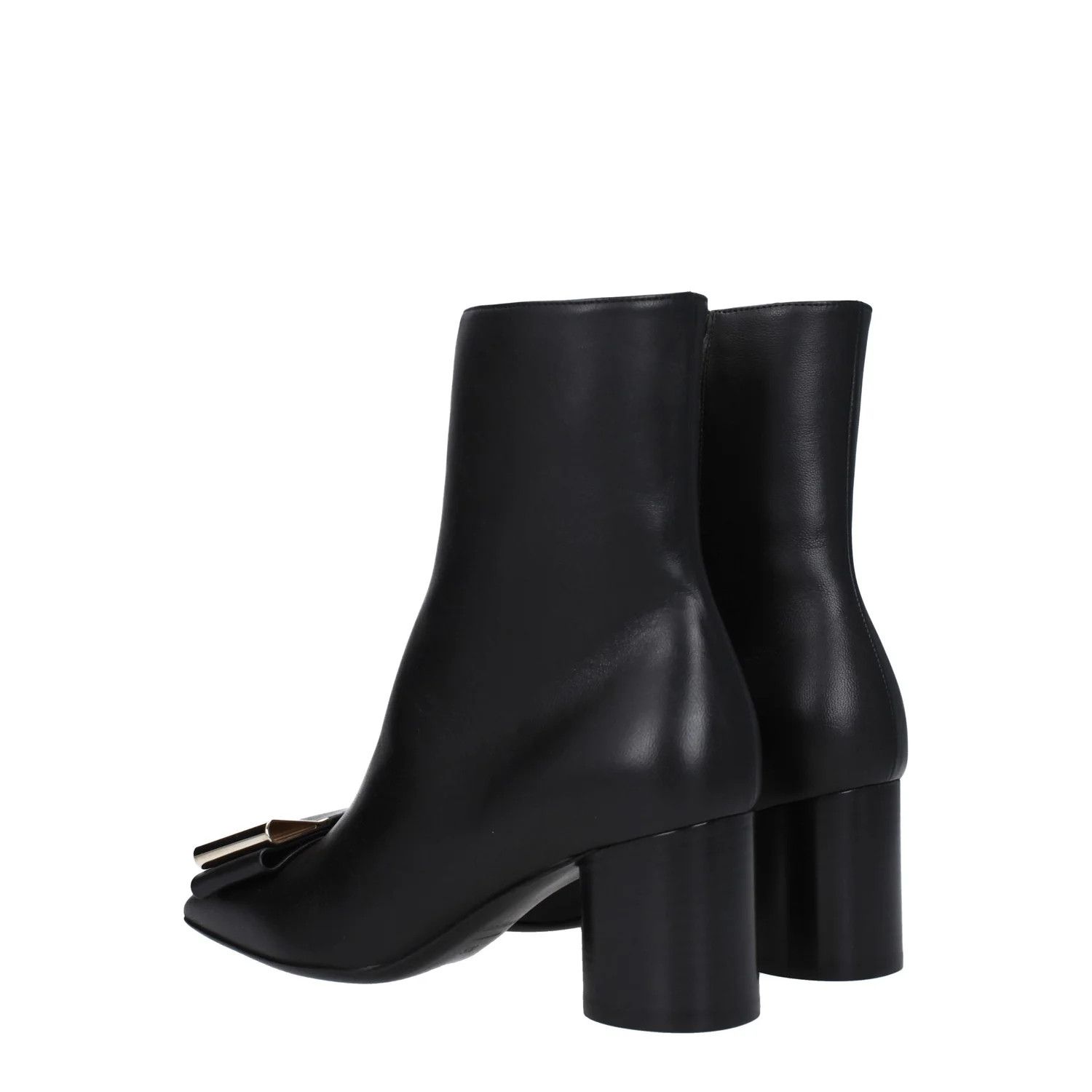 Salvatore Ferragamo ob1o1e1224 Leather Ankle Boots in Black Size US 7.5 / IT 37.5 - 4 Thumbnail