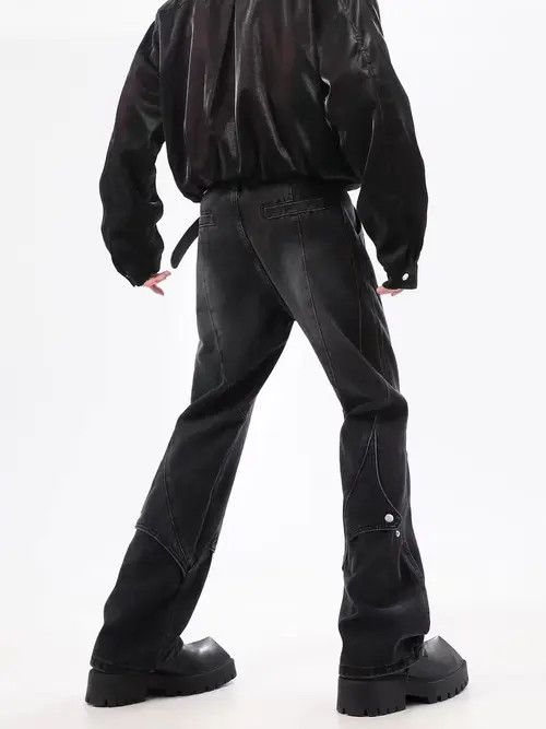 Japanese Brand High street vibe button deconstructed straight jeans Size US 32 / EU 48 - 3 Thumbnail