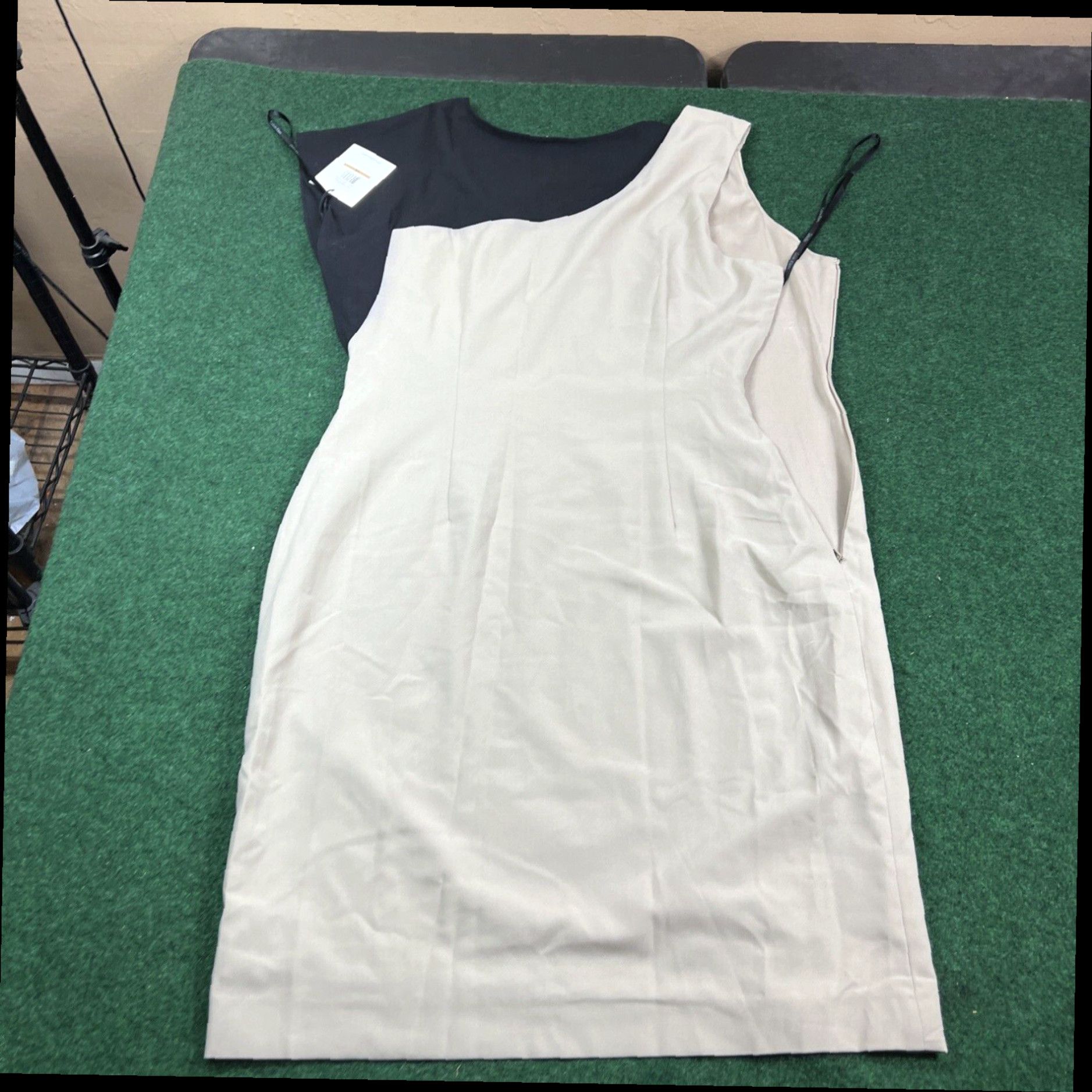 Calvin Klein Calvin Klein Womens Tan Black Neck Sleeveless Dress Size 12 New W Tags Size XL / US 12-14 / IT 48-50 - 7 Thumbnail
