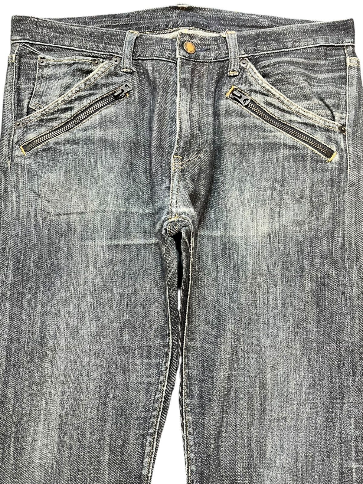 United Arrows Vintage Monkey Lime United Arrows Slim Fit Zipper Denim Size US 33 - 2 Thumbnail