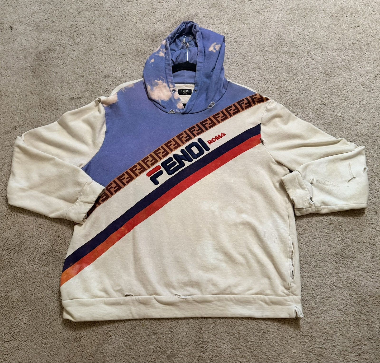 Fendi Fendi x Fila 2019 Mania Stripe Hoodie (Custom) Size XXL Size US XXL / EU 58 / 5 - 1 Thumbnail
