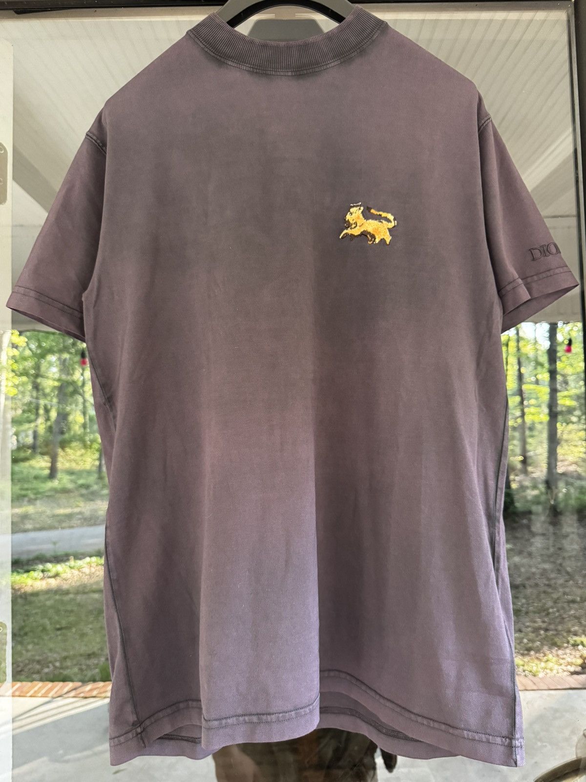 Peter Doig Navy Blue Tiger Embroidery Tee Shirt