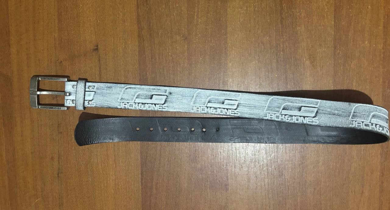 Jack & Jones Jack & Jones Logo Leather Belt – Distressed Grey – Size 95 Size 32 - 7 Thumbnail