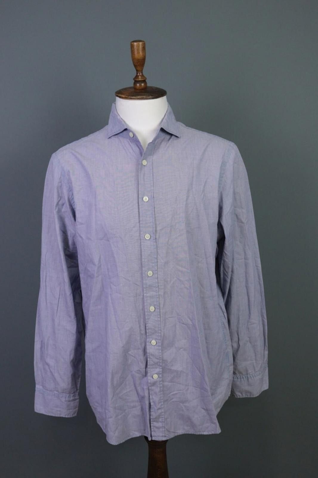 Designer Hackett London Classic Fit Gray Button Down Shirt Size L Size US L / EU 52-54 / 3 - 1 Thumbnail
