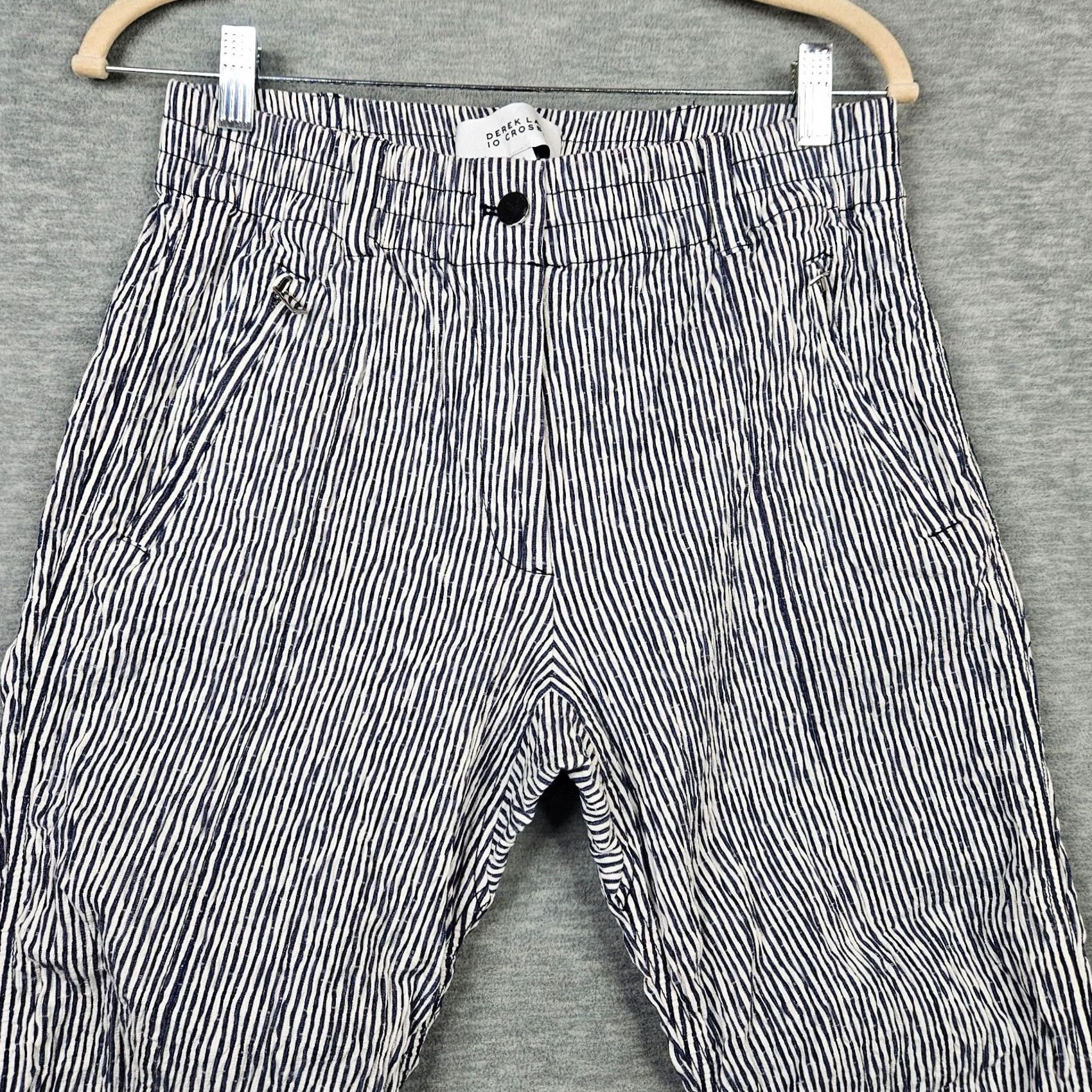 Vintage Derek Lam 10 Crosby Pants Jogger Navy White Stripes Women's Size 6 Size 28" / US 6 / IT 42 - 6 Thumbnail