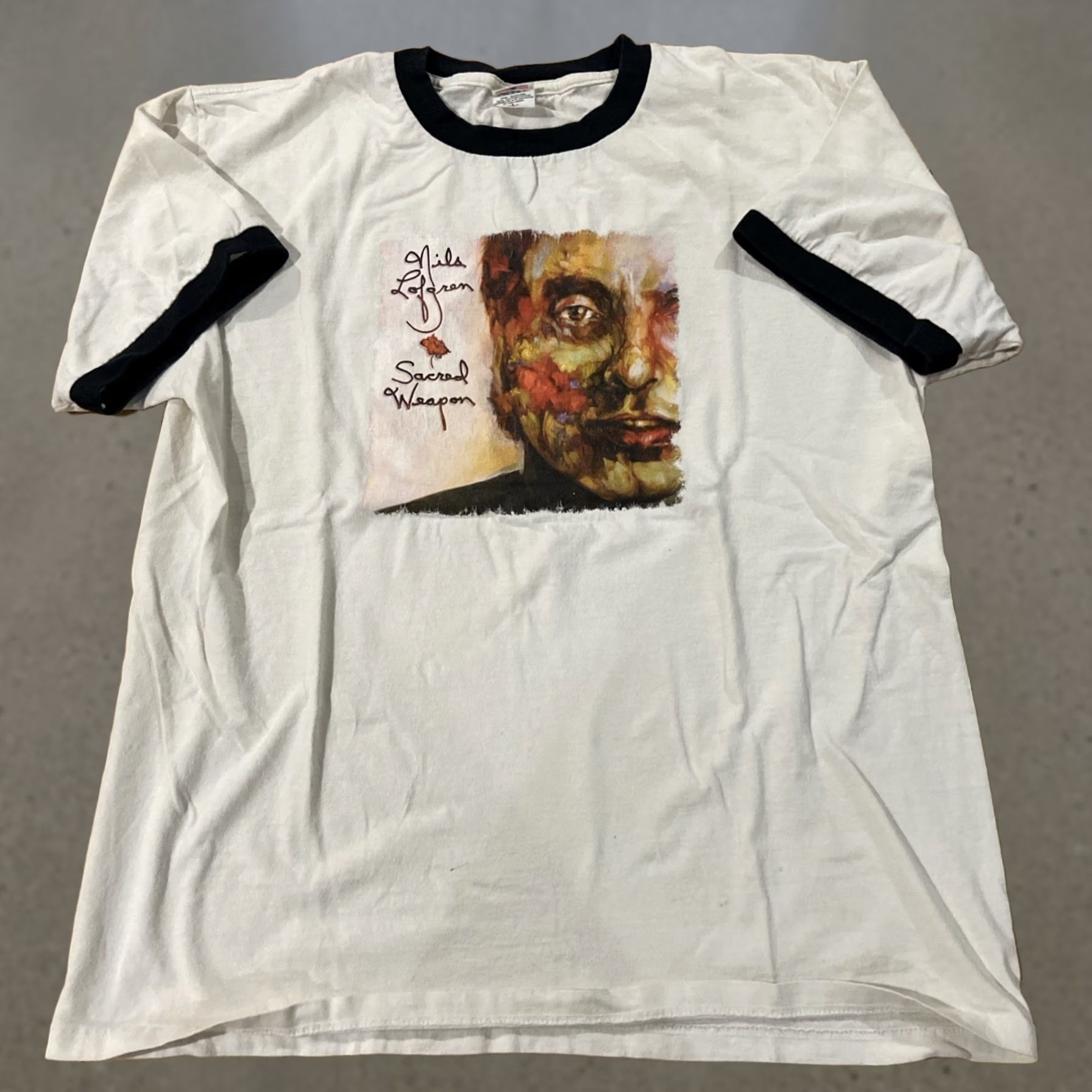 Anvil VINTAGE Nils Lofgren Sacred Weapon T-Shirt Classic White L Men Short Sleeve Round Neck Cotton Anvil Band Tee Size ONE SIZE - 1 Thumbnail