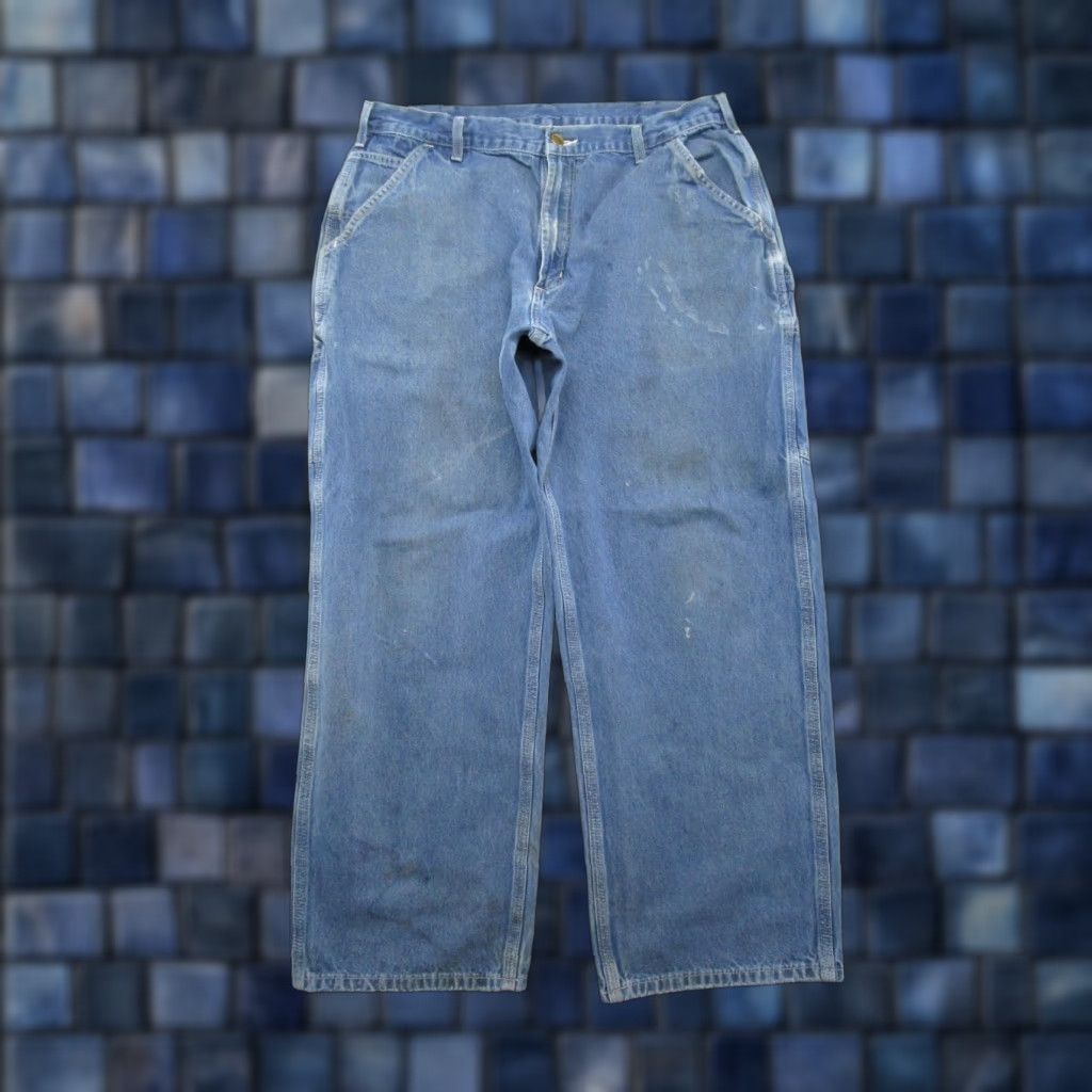 Carhartt VTG Carhartt Jeans DST Original Fit 38x28 Blue Men Read Skater Workwear Trousers B13 DST Reg Straight 38 Mens Size US 38 / EU 54 - 1 Thumbnail