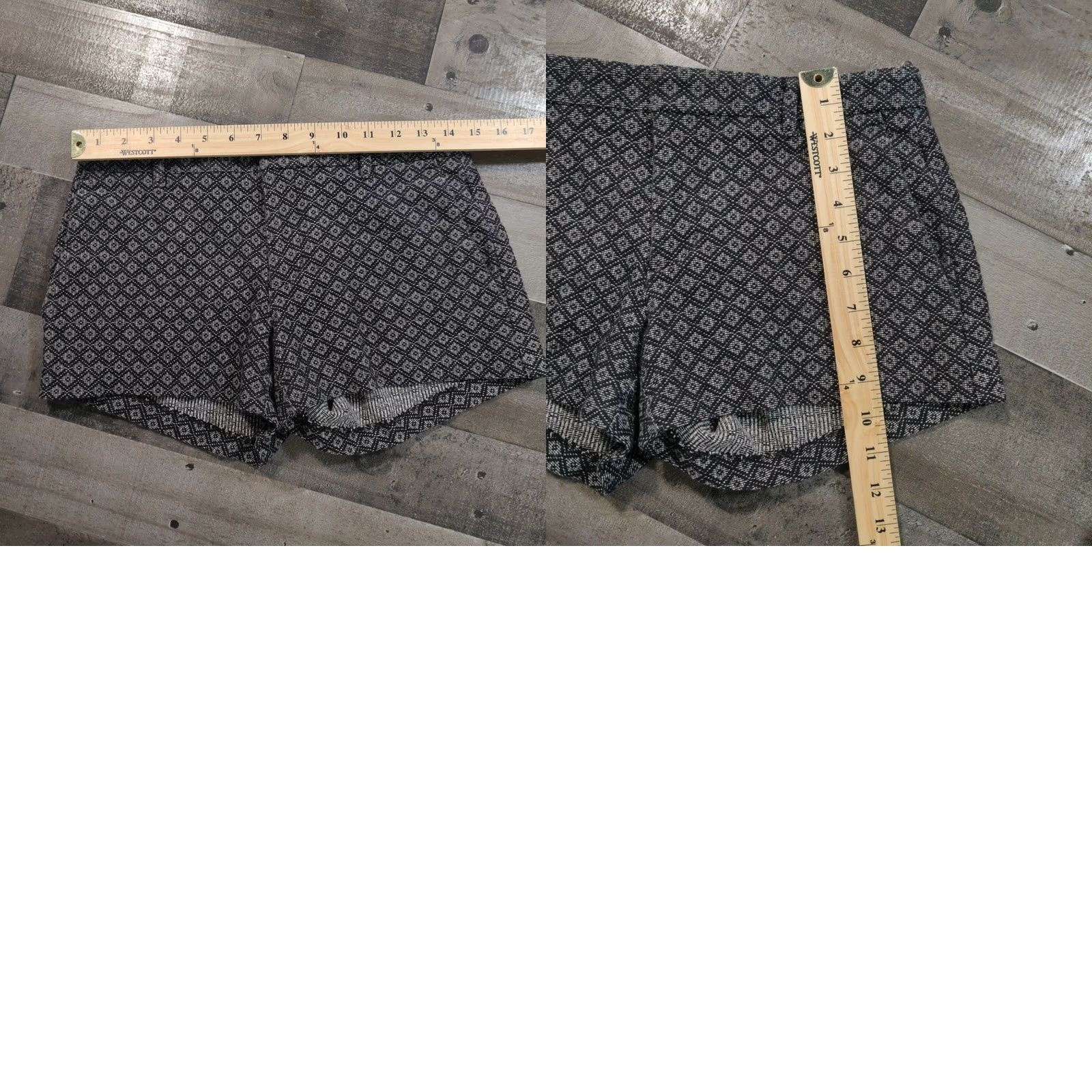 Banana Republic Banana Republic Shorts Womens Black Hot Pants Mid-Rise Diamond Pattern Casual Size 0 Size 28" / US 6 / IT 42 - 8 Thumbnail