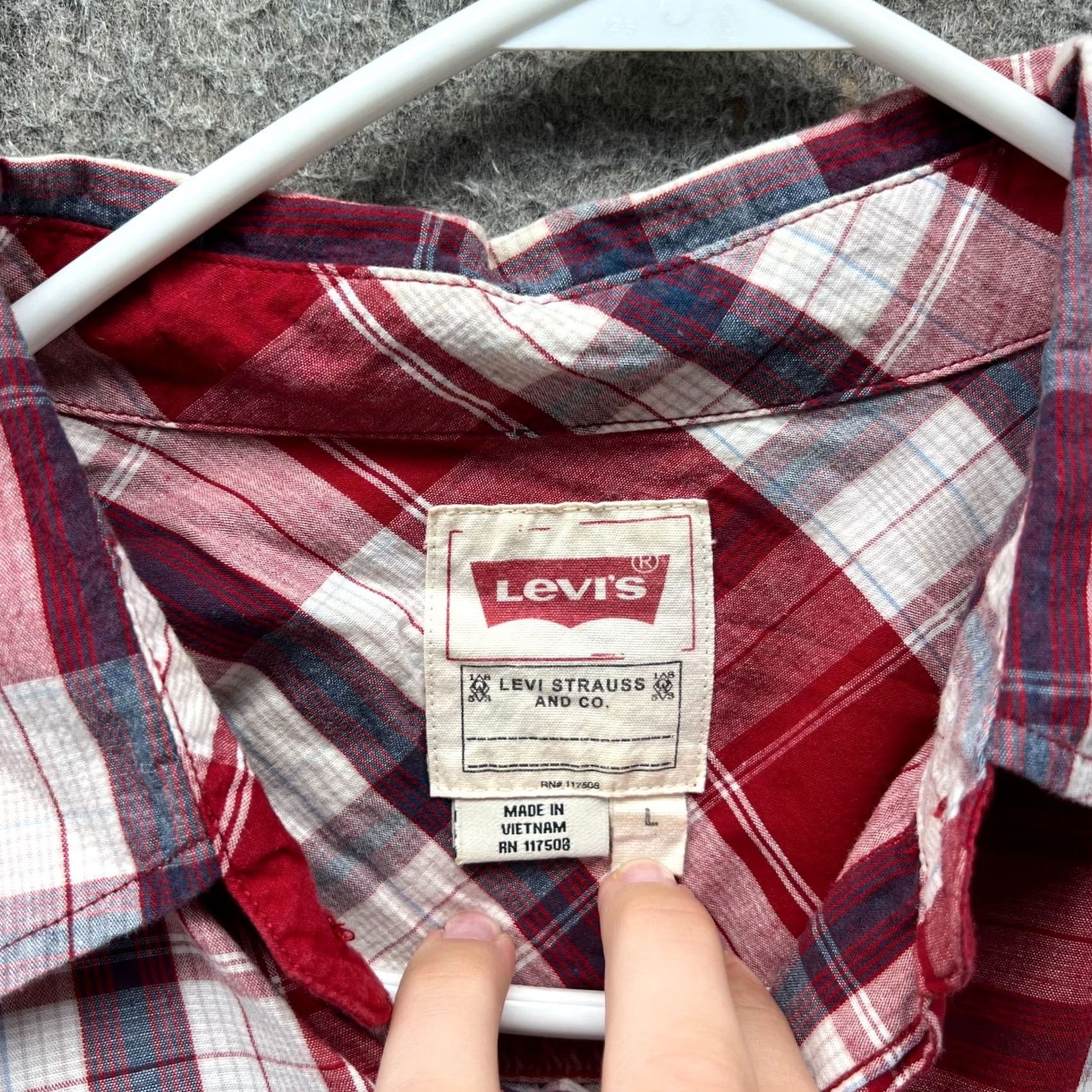 Levi's VINTAGE Levi’s Western Shirt Men Large Red Tartan Plaid Cotton Cowboy Rodeo Casual Vintage Mens Regular Long Sleeve Button-Up Pocketed Size US L / EU 52-54 / 3 - 7 Thumbnail