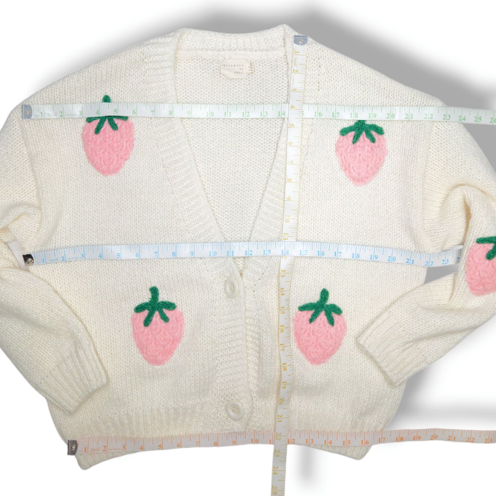 Other EUC Dreamers Debut Chunky Strawberry Cardigan Sweater Sz. S Size S / US 4 / IT 40 - 8 Thumbnail