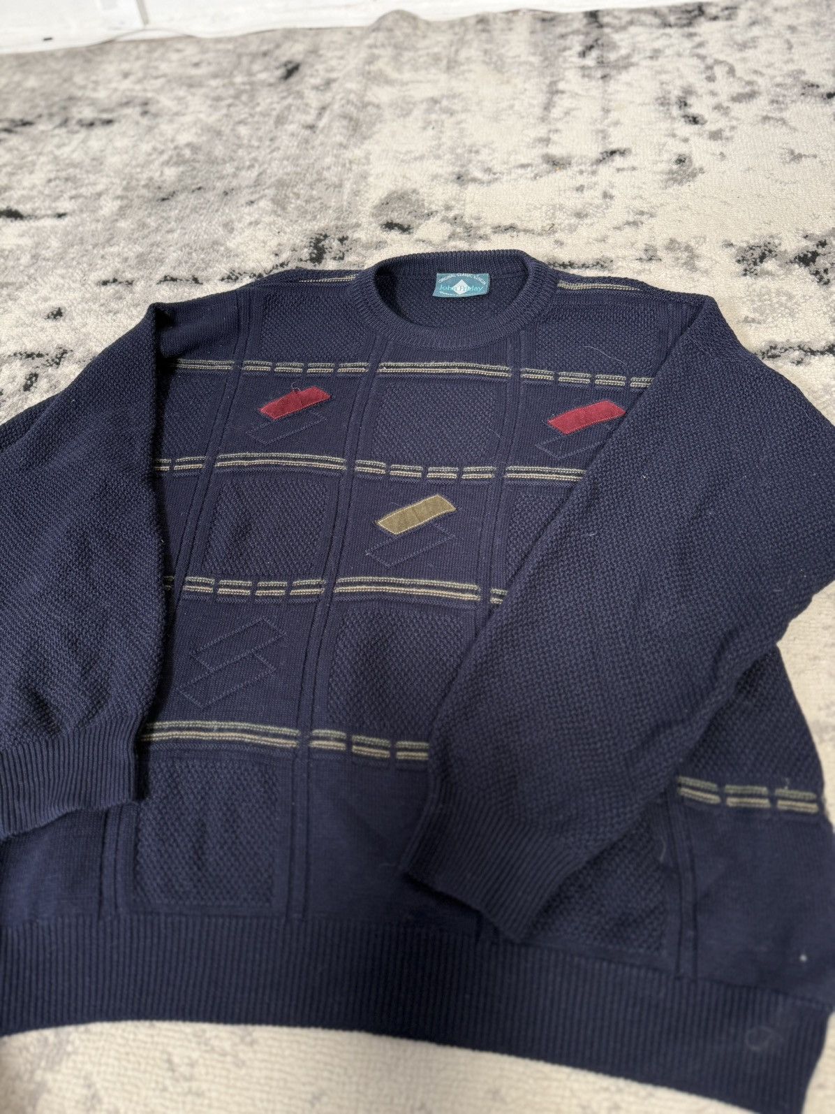 Vintage Vintage Patch Work Knitted Sweater Size US L / EU 52-54 / 3 - 5 Thumbnail