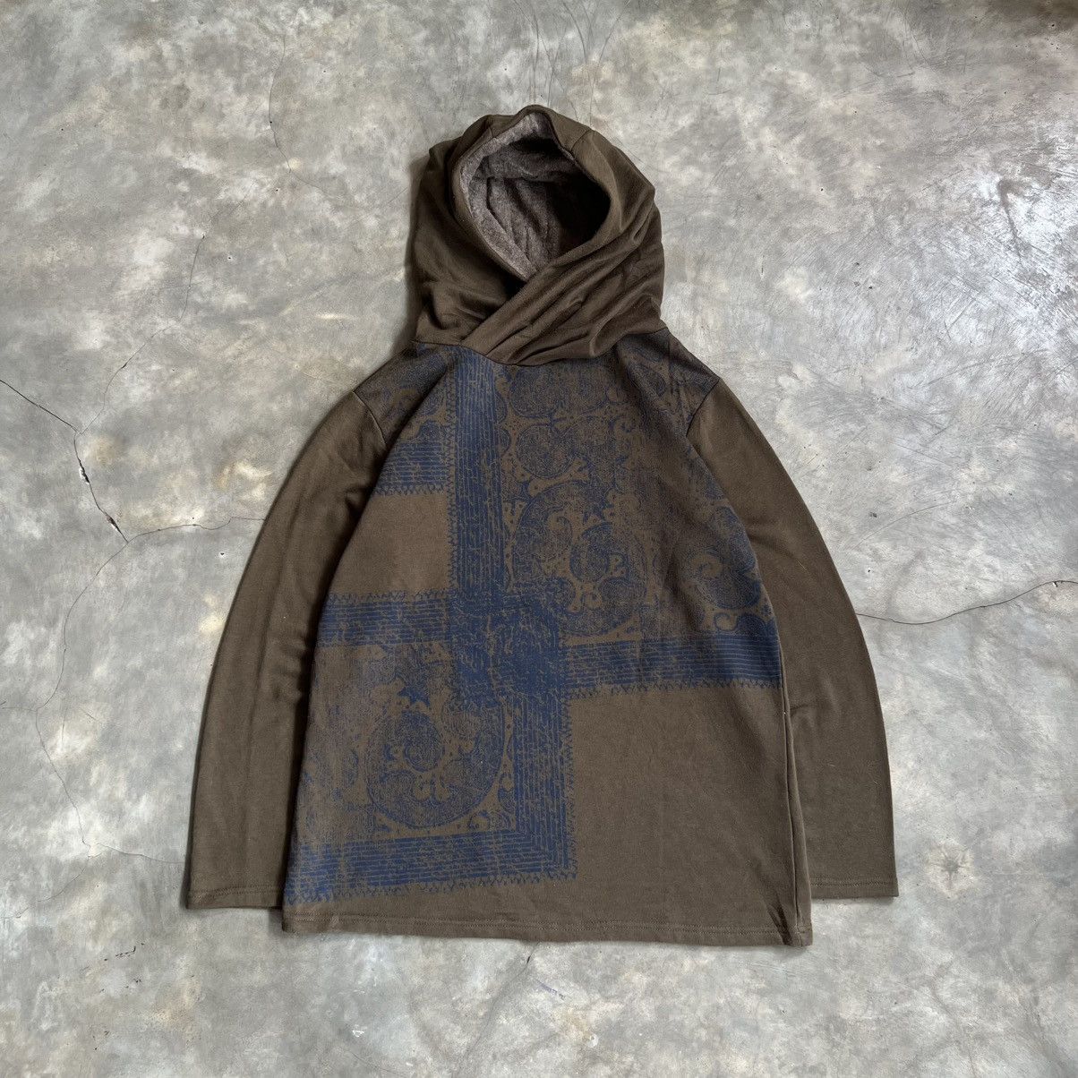 Japanese Brand 2000s Amina Japanese Paisley Patchwork Cowl Neck Hoodie Size US M / EU 48-50 / 2 - 1 Thumbnail