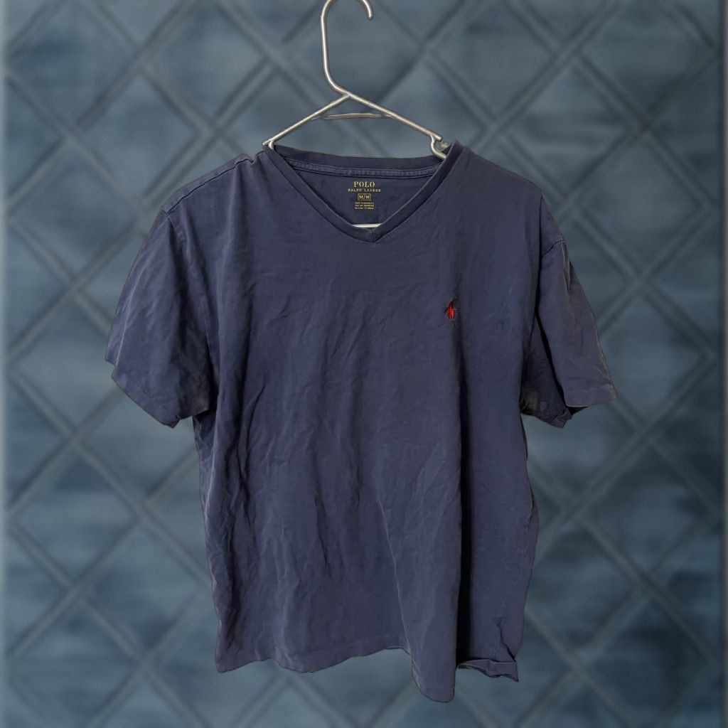 Polo Ralph Lauren VINTAGE Polo Ralph Lauren T-Shirt Polo Shirt V-Neck Short Sleeve Mens Medium Blue Logo Cotton 90s Theme Size US M / EU 48-50 / 2 - 1 Thumbnail