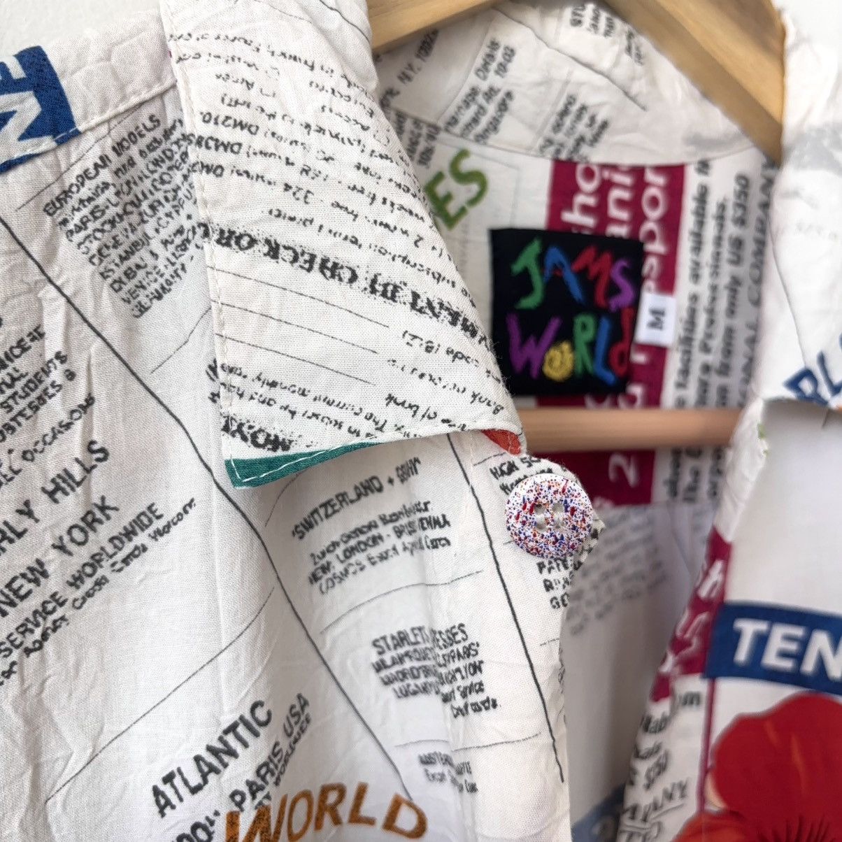 Jams World Vintage International Classified Newspaper Hawaiian Shirt Size US M / EU 48-50 / 2 - 5 Thumbnail
