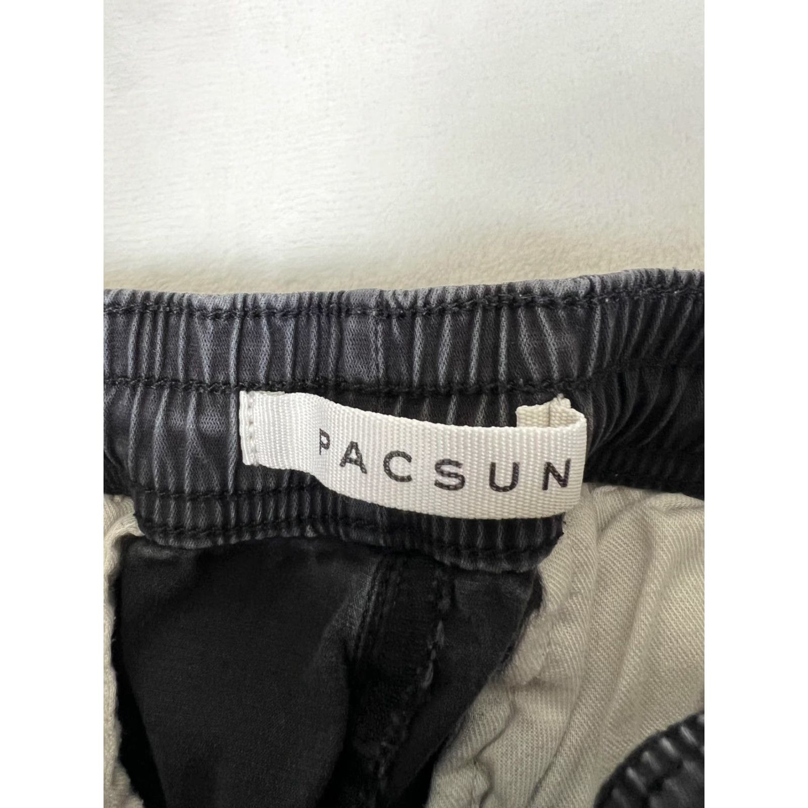 Pacsun PacSun Baggy Cargo Pants Mens Small Gray Relaxed Fit Drawstring Waist Strap Hem Size US 29 - 5 Thumbnail