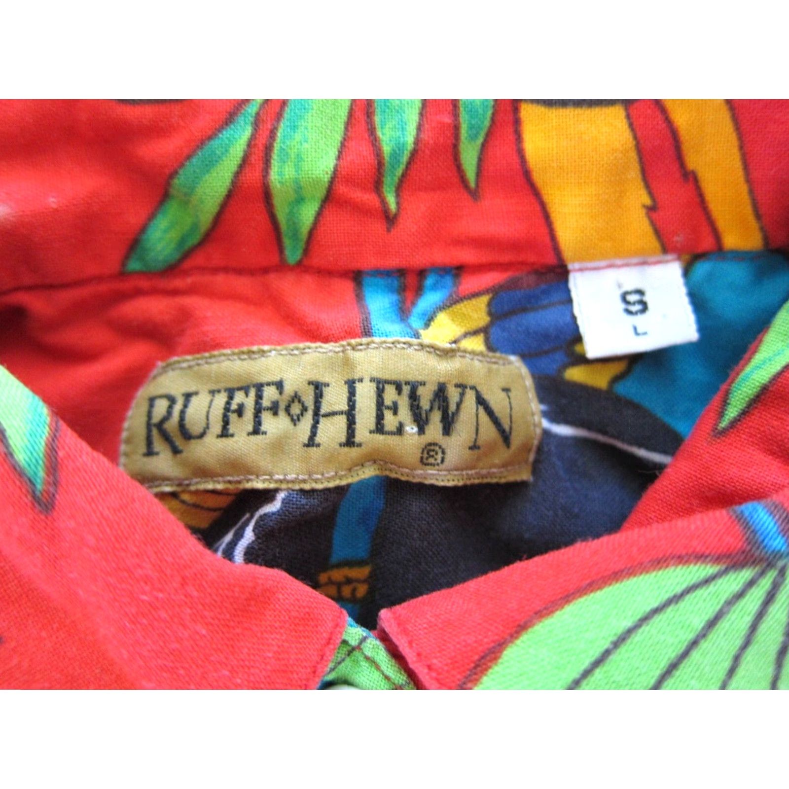 Vintage Vtg Ruff Hewn Cotton Red Bird Parrot Toucan Short Sleeve Button Shirt S Size S / US 4 / IT 40 - 3 Thumbnail