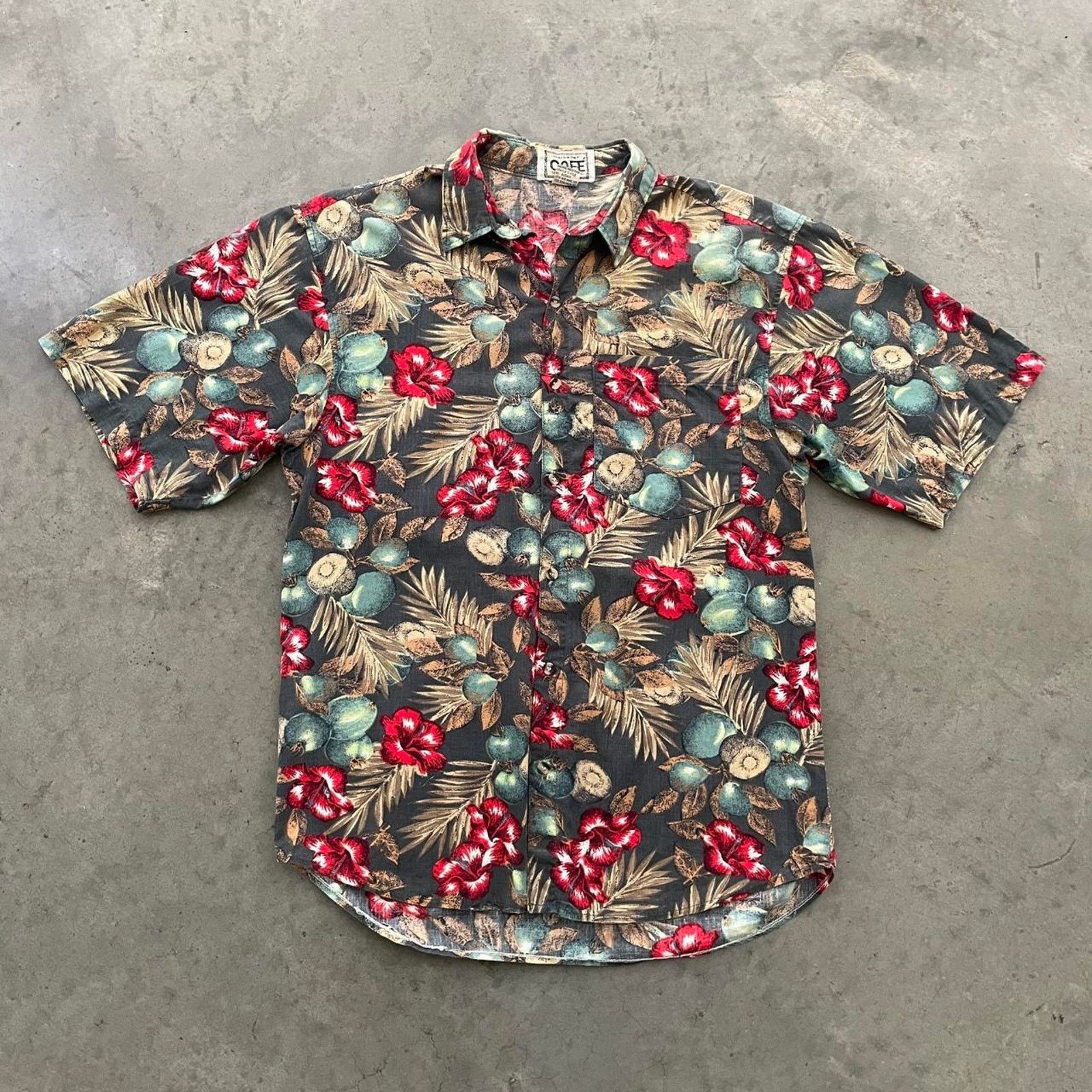 Vintage Vintage Café Grey Tropical Hawaiian Shirt Size US S / EU 44-46 / 1 - 1 Thumbnail