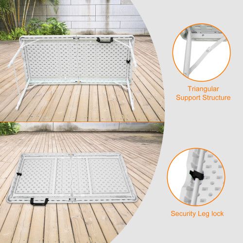 Designer × Homemade 4ft Portable Folding Table Indoor&Outdoor Maximum Weight 135 Size US L / EU 52-54 / 3 - 5 Thumbnail