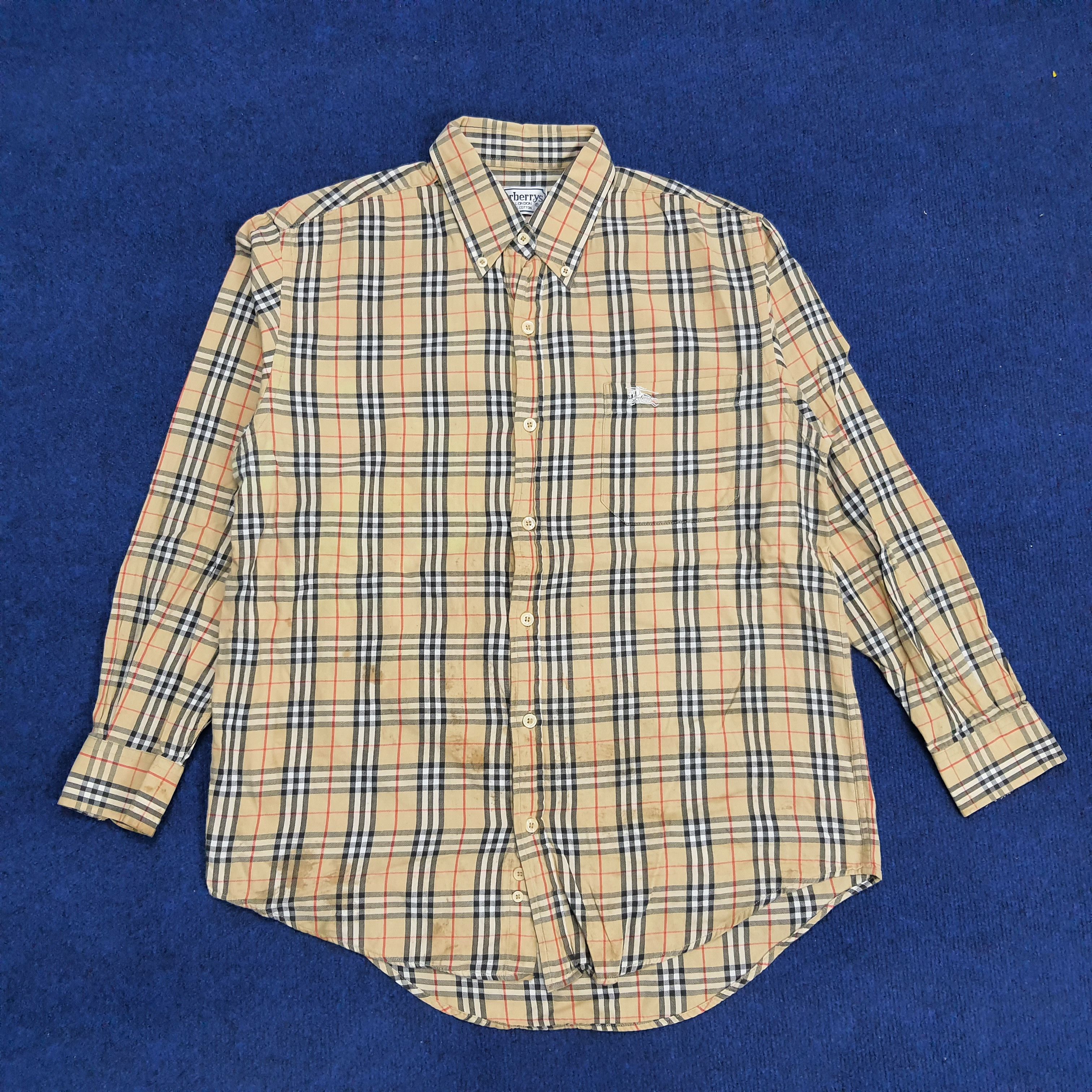 Vintage Vintage Burberry Nova Check Long Sleeve Shirt Grailed