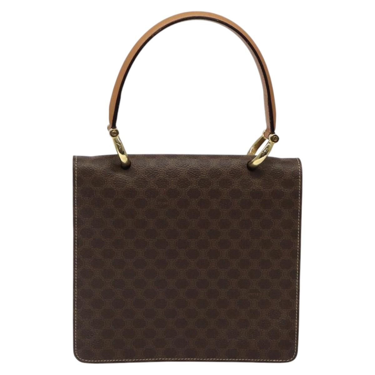 Celine CELINE Macadam Canvas Hand Bag Pvc Leather Brown Gold Size ONE SIZE - 3 Thumbnail