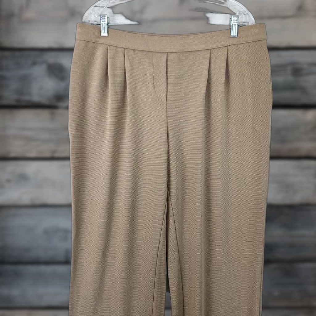 J. Jill J Jill Wearever Collection Womens Pants Sz Large Petite Tan Ribbed Pull On Size 36" / US 14 / IT 50 - 1 Thumbnail